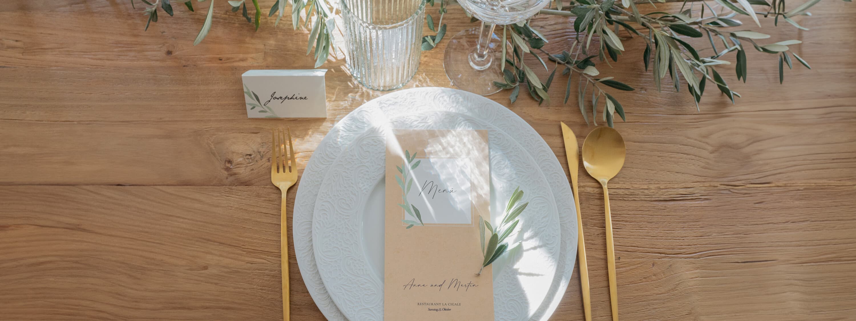 Menükarte Hochzeit klassisch