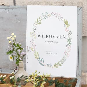 Willkommensschild Hochzeit