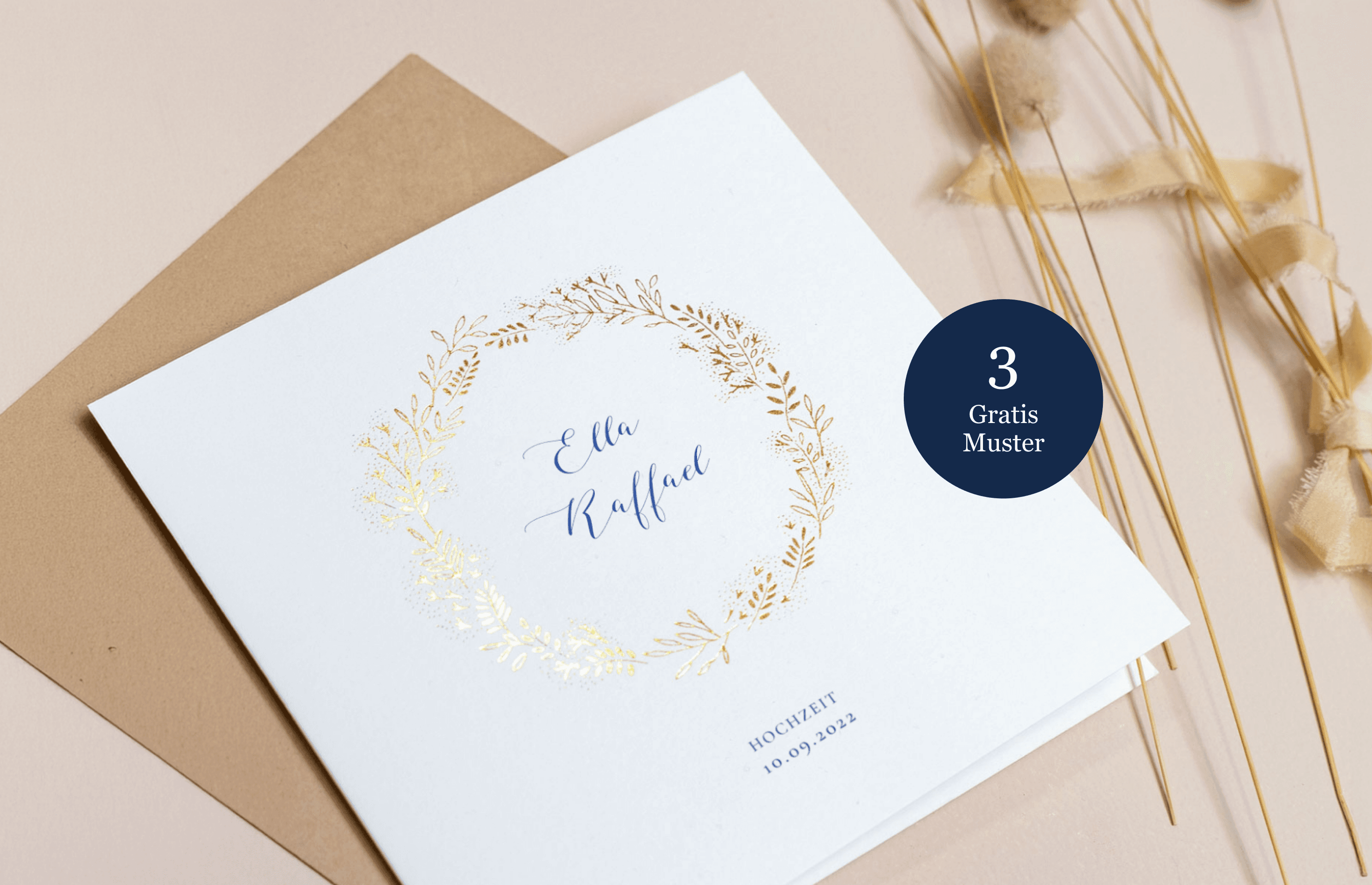 Hochzeitseinladungen mit Gold