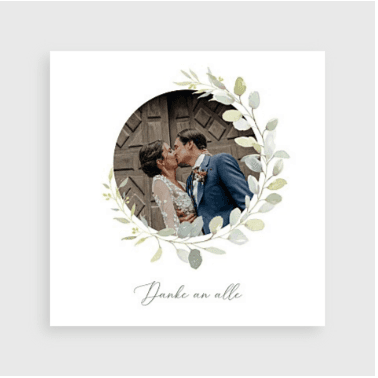 Dankeskarten Hochzeit Greenery Leaves