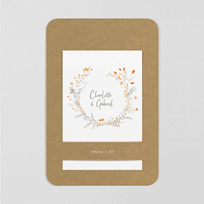 Hochzeitseinladungen Floraler Kranz (Fotoband)