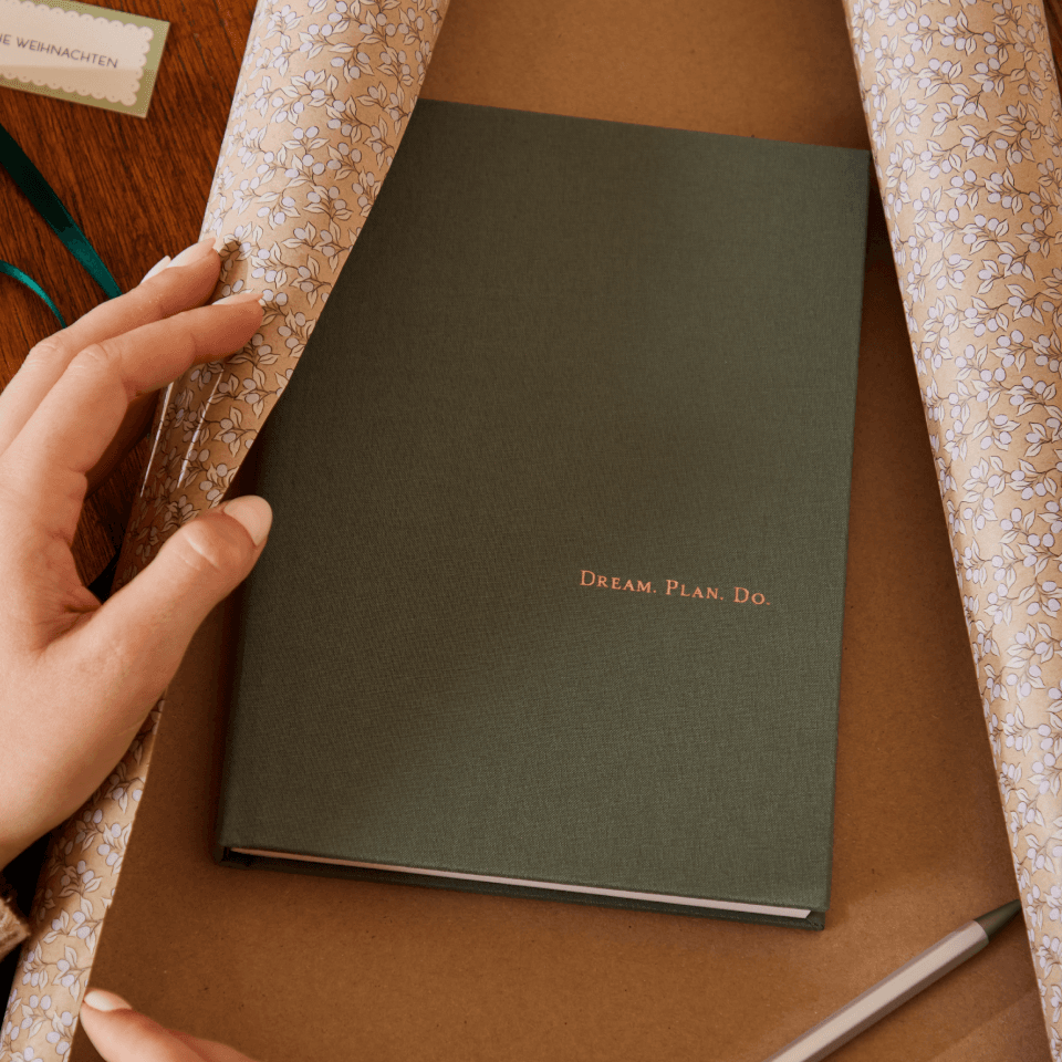 Notizbuch mit veredeltem Stoffeinband