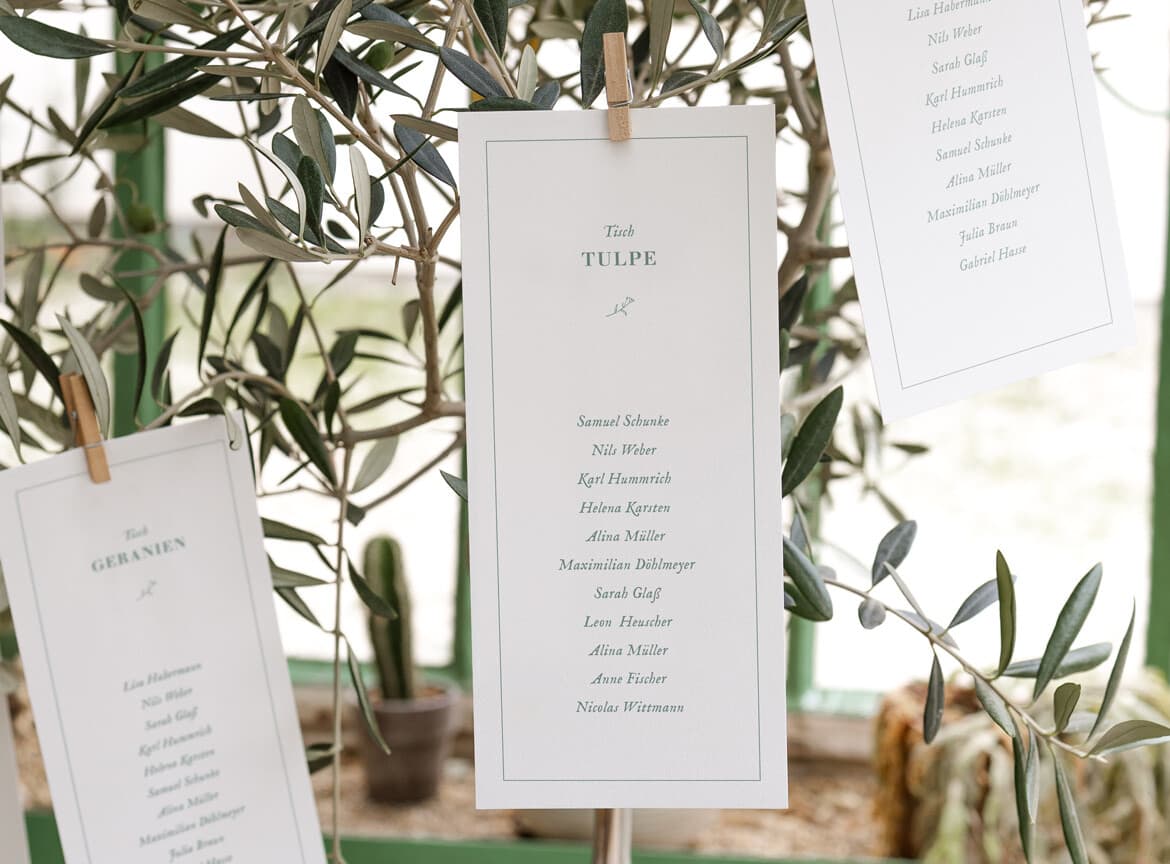 Sitzpläne Hochzeit Rosemood