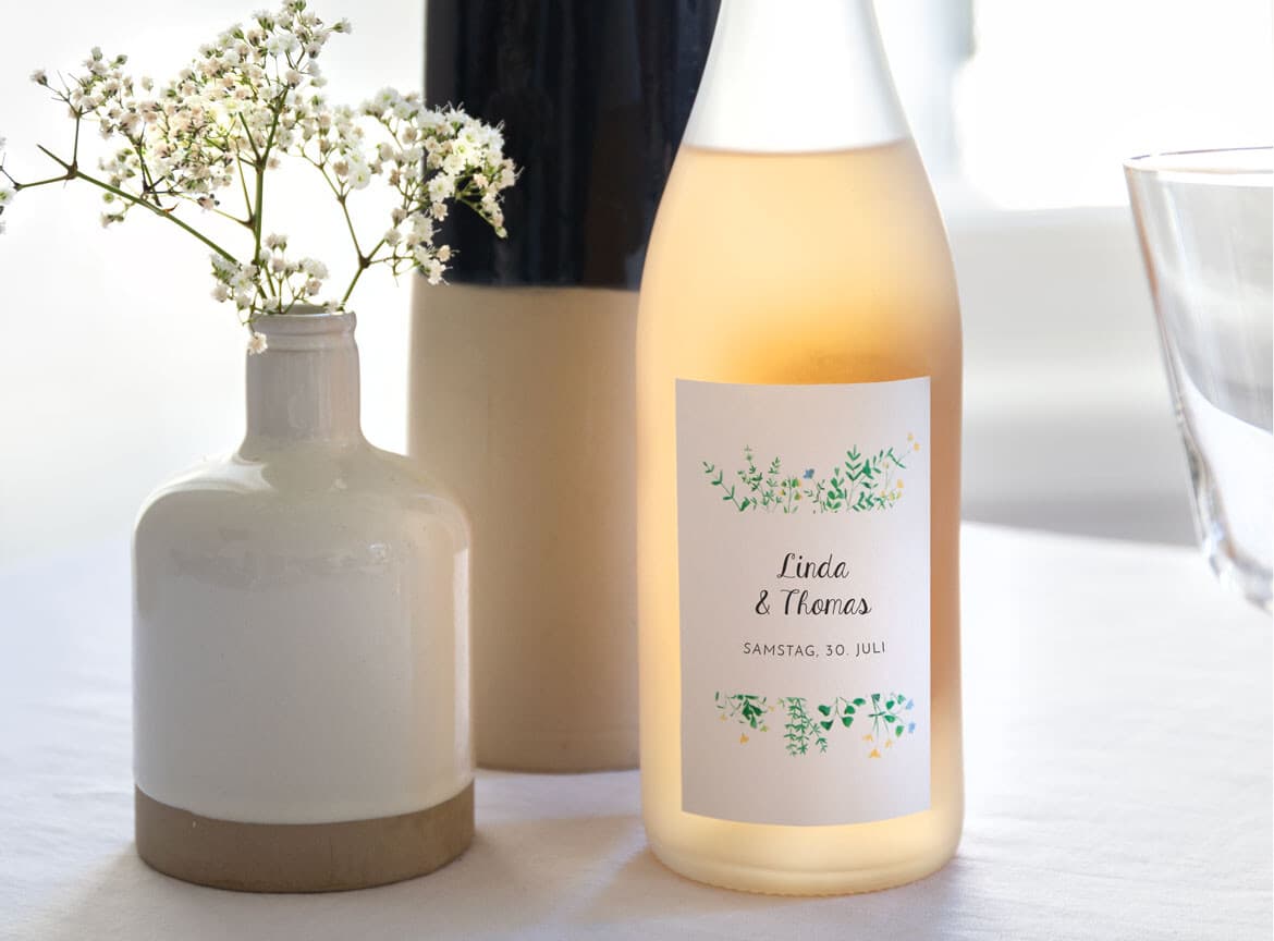 Flaschenetiketten Hochzeit