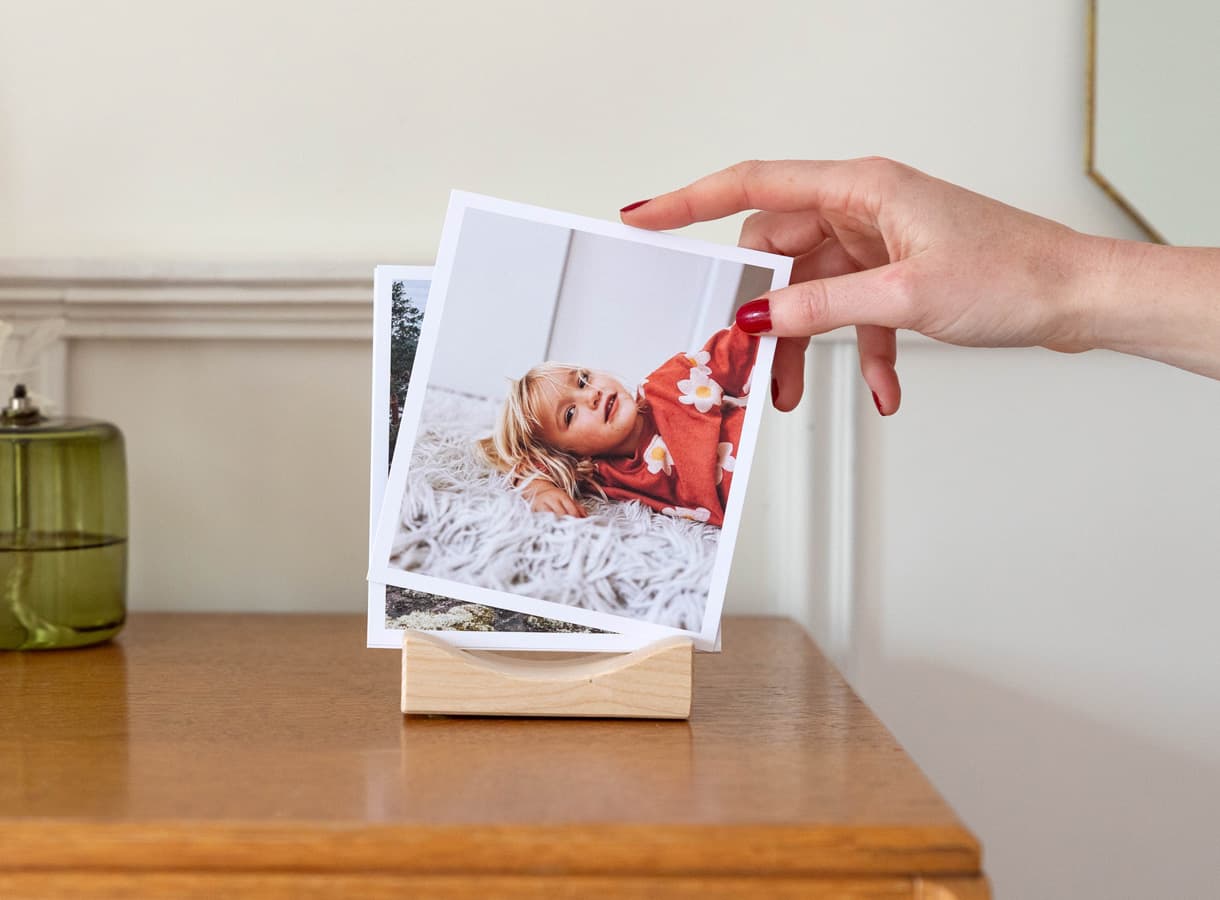 Fotodrucke mit Holzhalter
