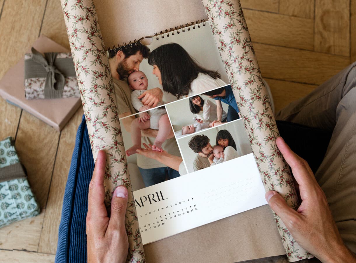 Wandkalender A4 Format mit großen Fotofeldern