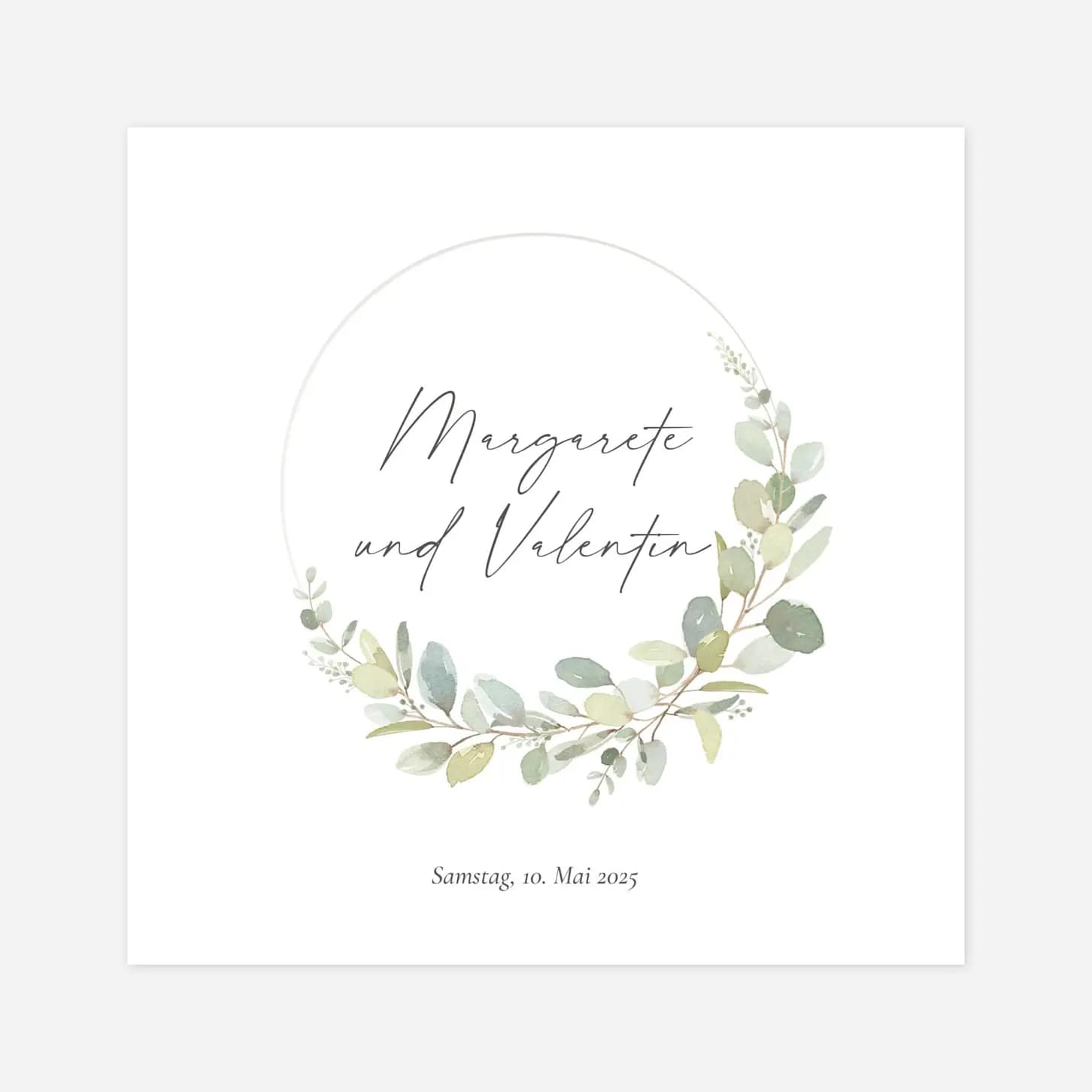 Hochzeitseinladung Eukalyptus Aquarell