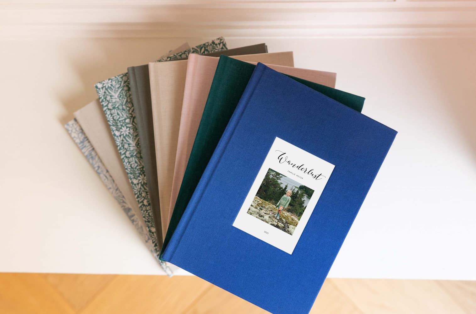 Notizbuch Stoffeinband und Foto