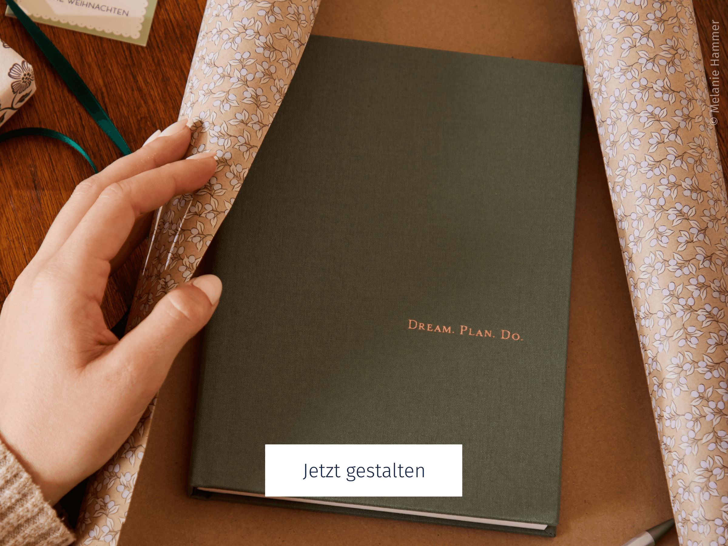 Notizbuch mit veredeltem Stoffeinband