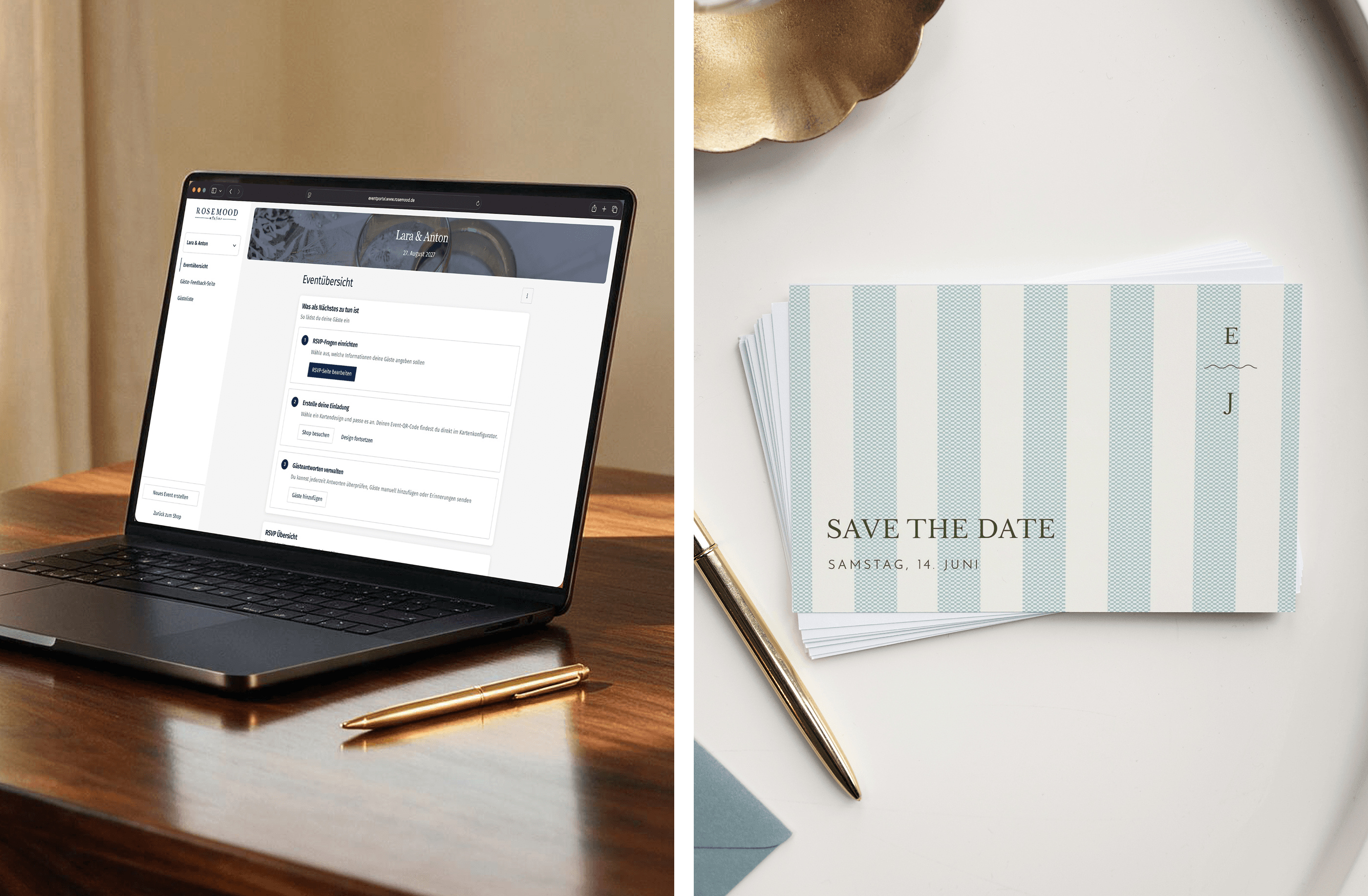 Rosemood Eventplattform – Eventseite erstellen und Einladung mit QR-Code
