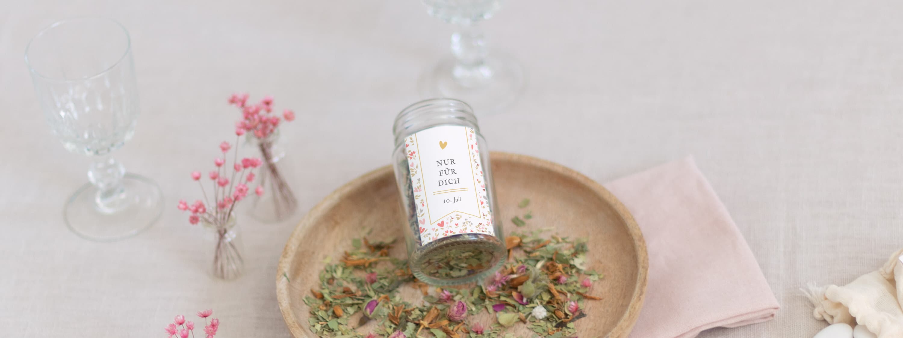 Aufkleber Taufe Gastgeschenke  floral