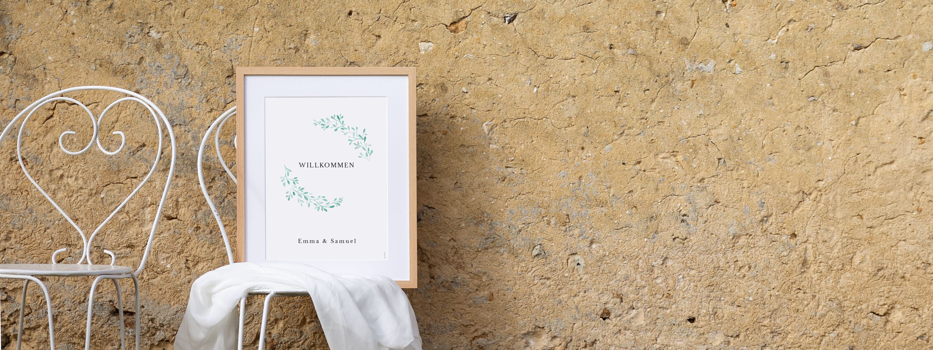 Willkommensschild Hochzeit