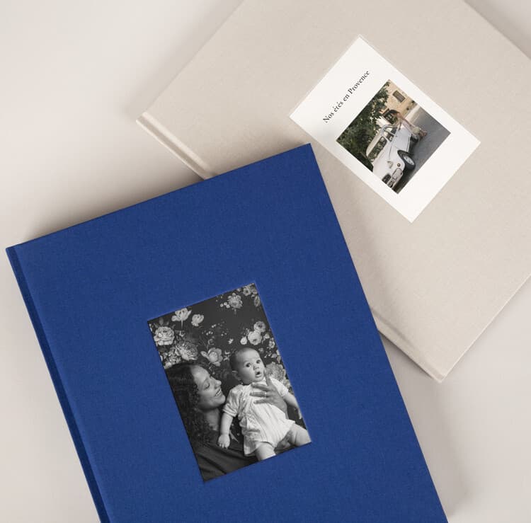 Fotobuch Vintage Stoffeinband und Foto