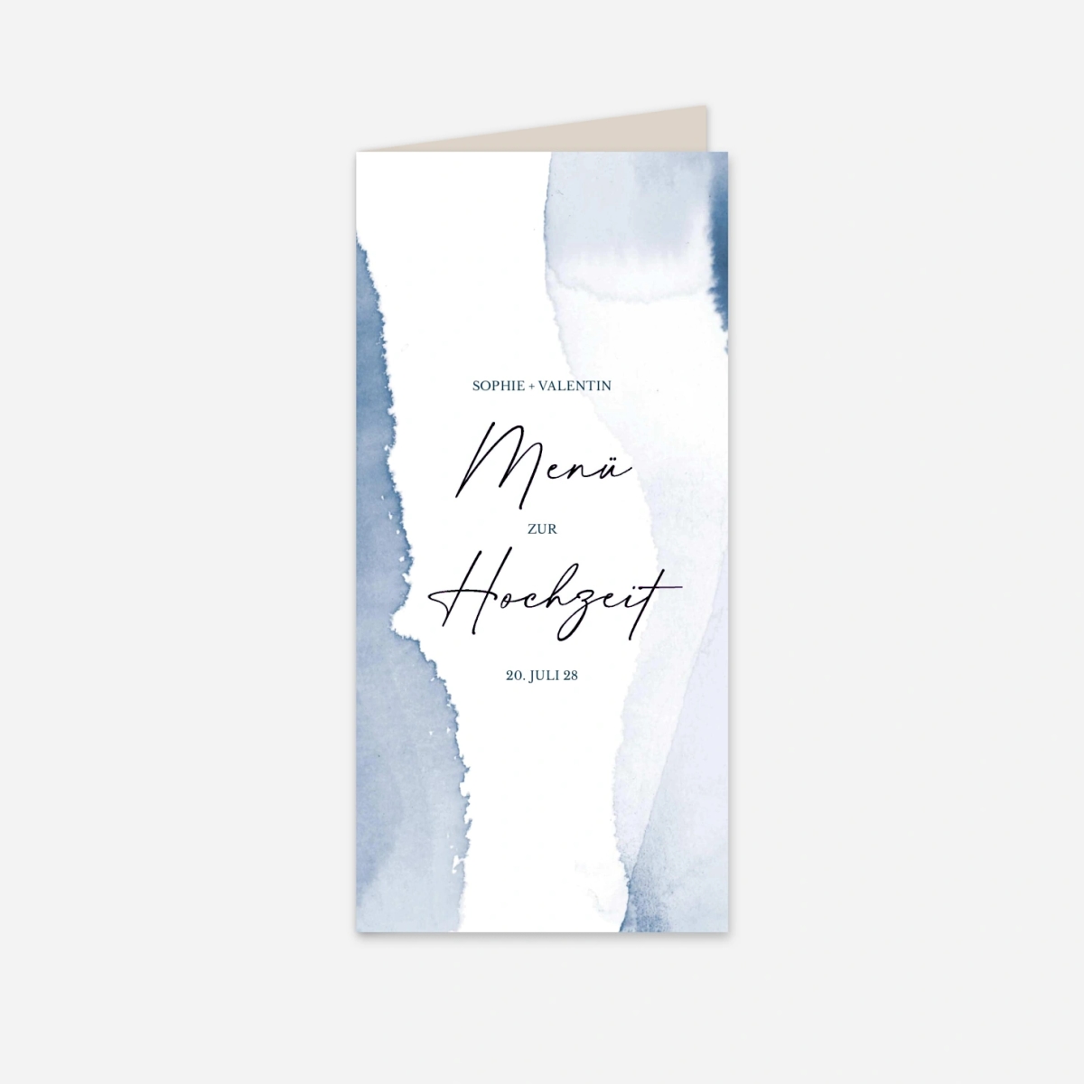 Menükarte Hochzeit Aquarellpoesie