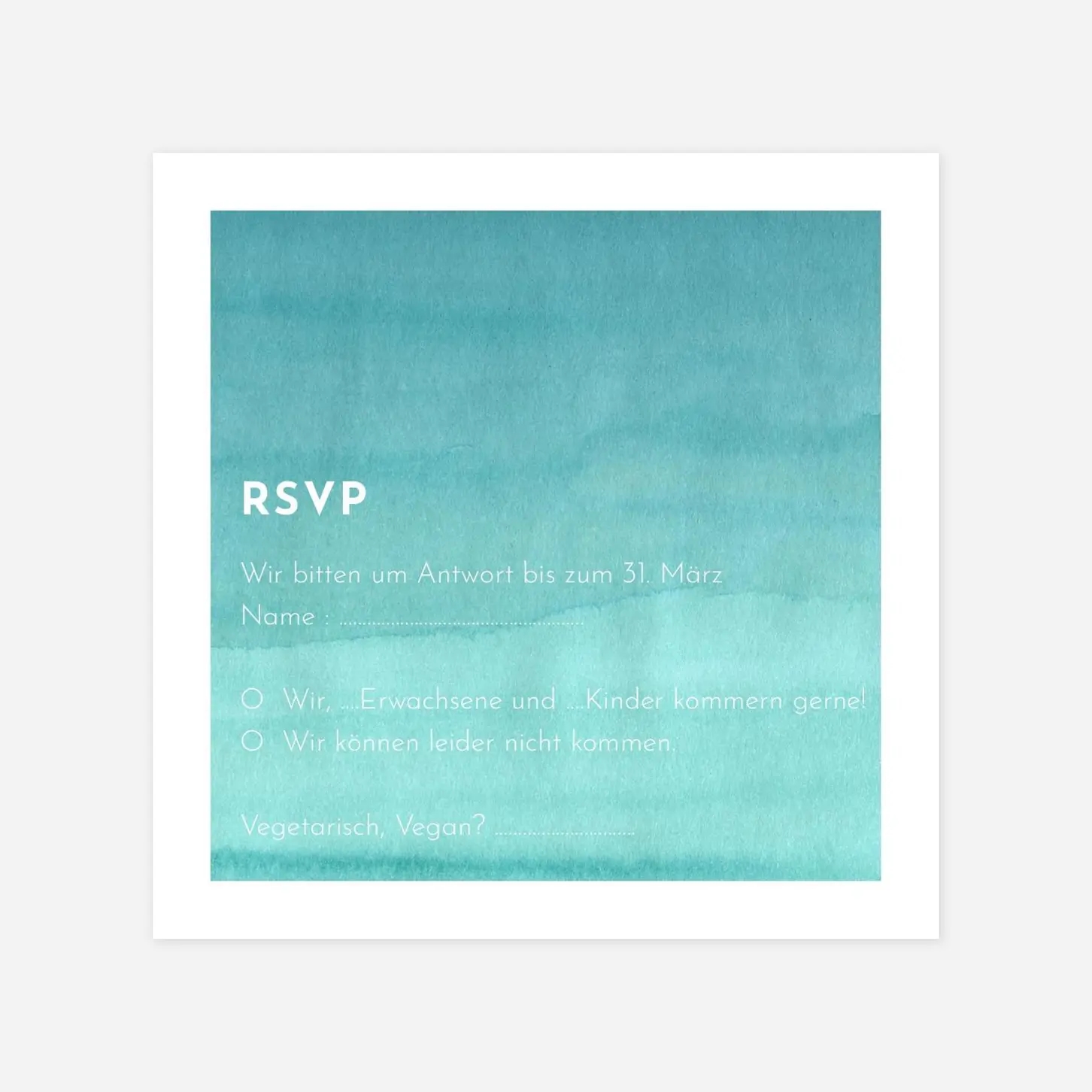 Antwortkarte Hochzeit Aquarell