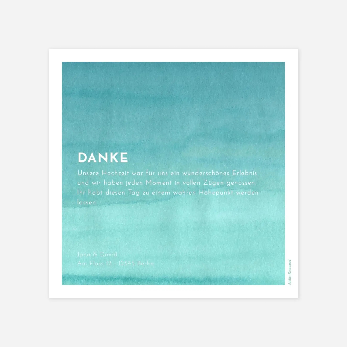 Dankeskarte Hochzeit Aquarell