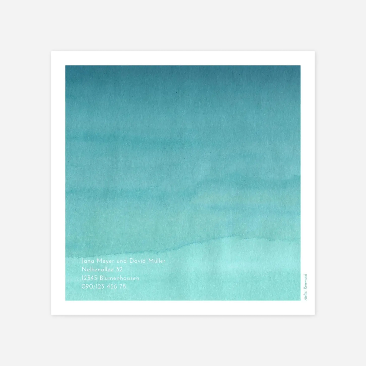 Hochzeit Mini-Einladungskarte Aquarell