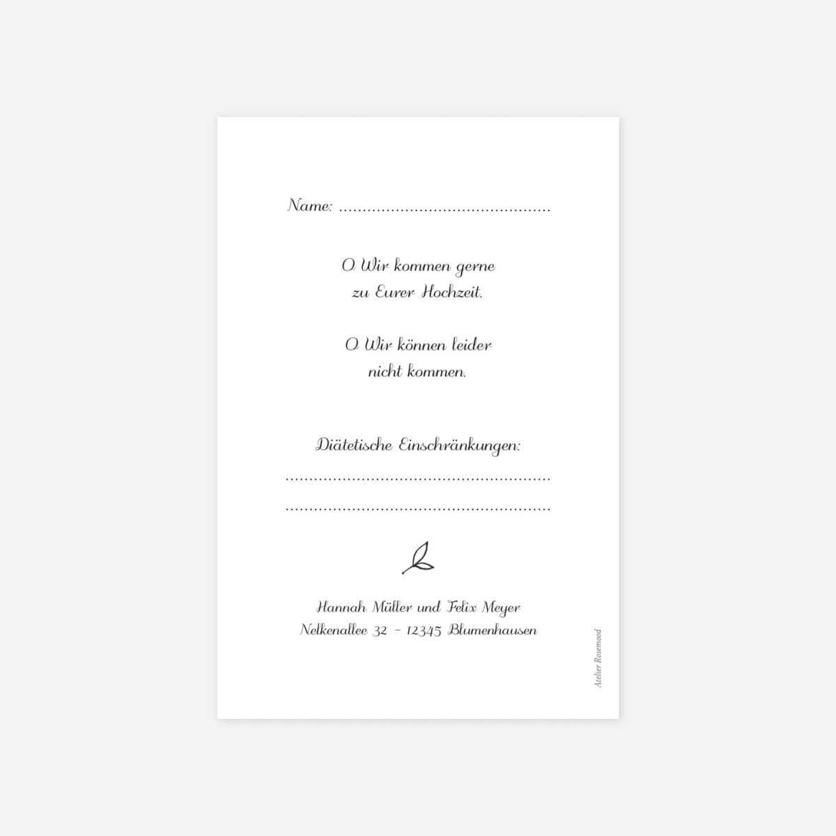 Antwortkarte Hochzeit Baumgeist