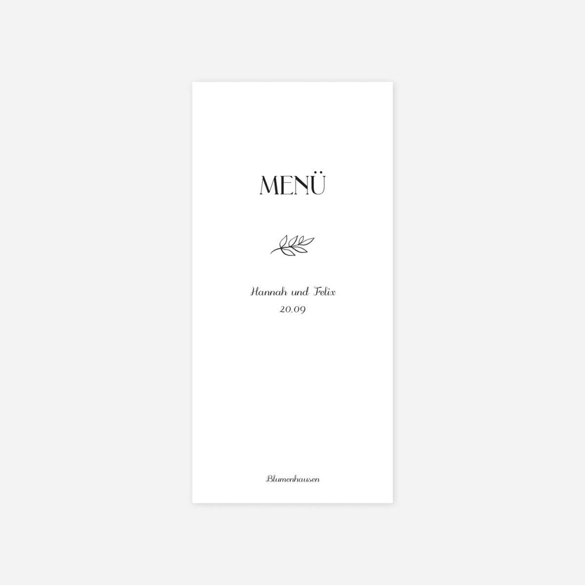 Menükarte Hochzeit Baumgeist