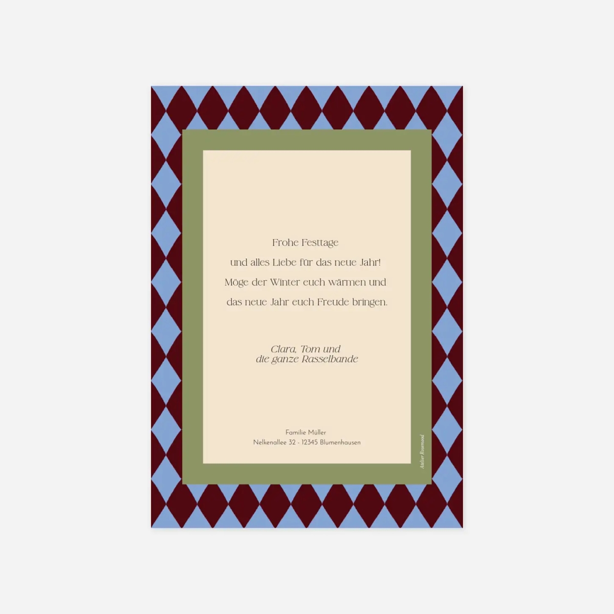 Weihnachtskarte Bunte Feiertage