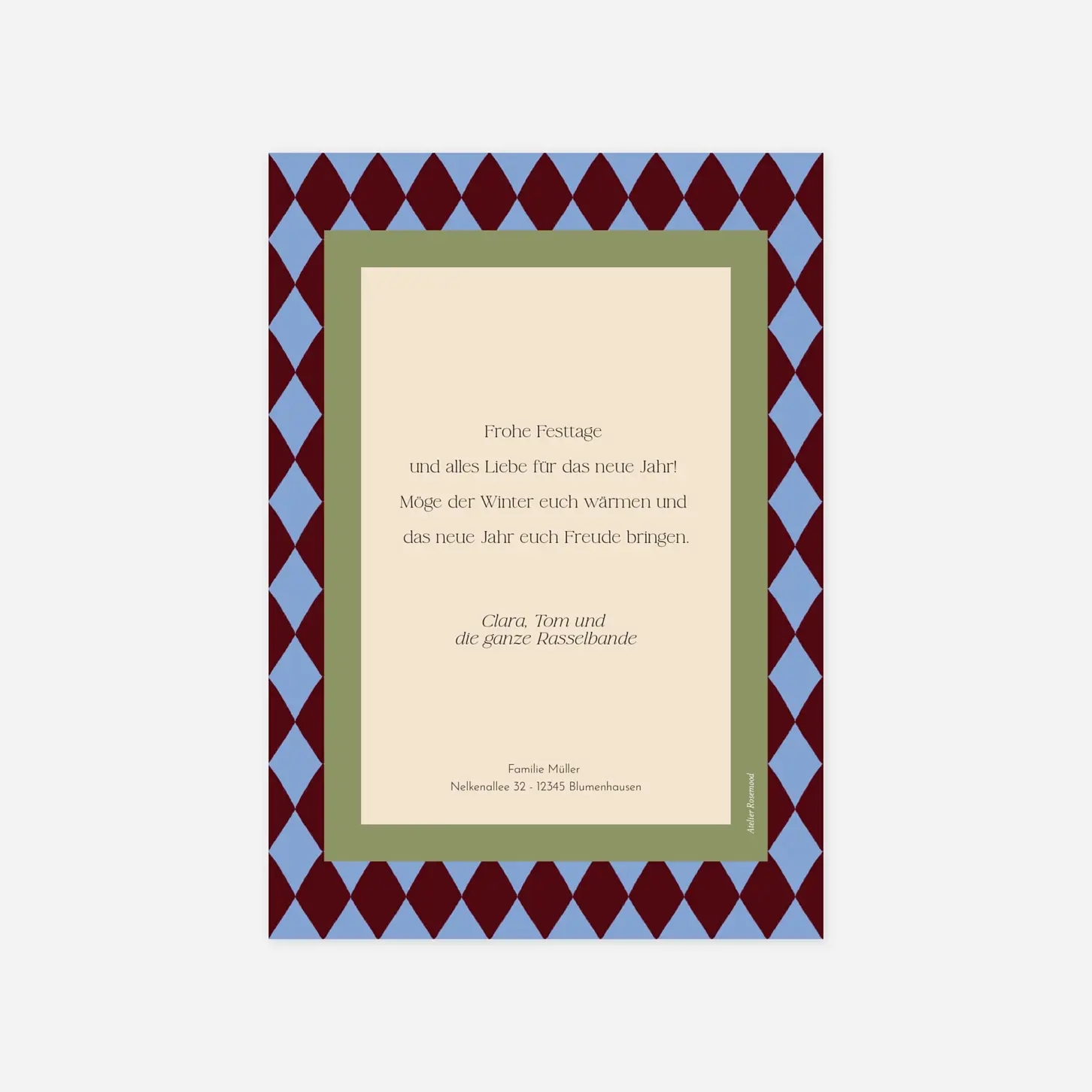 Weihnachtskarte Bunte Feiertage