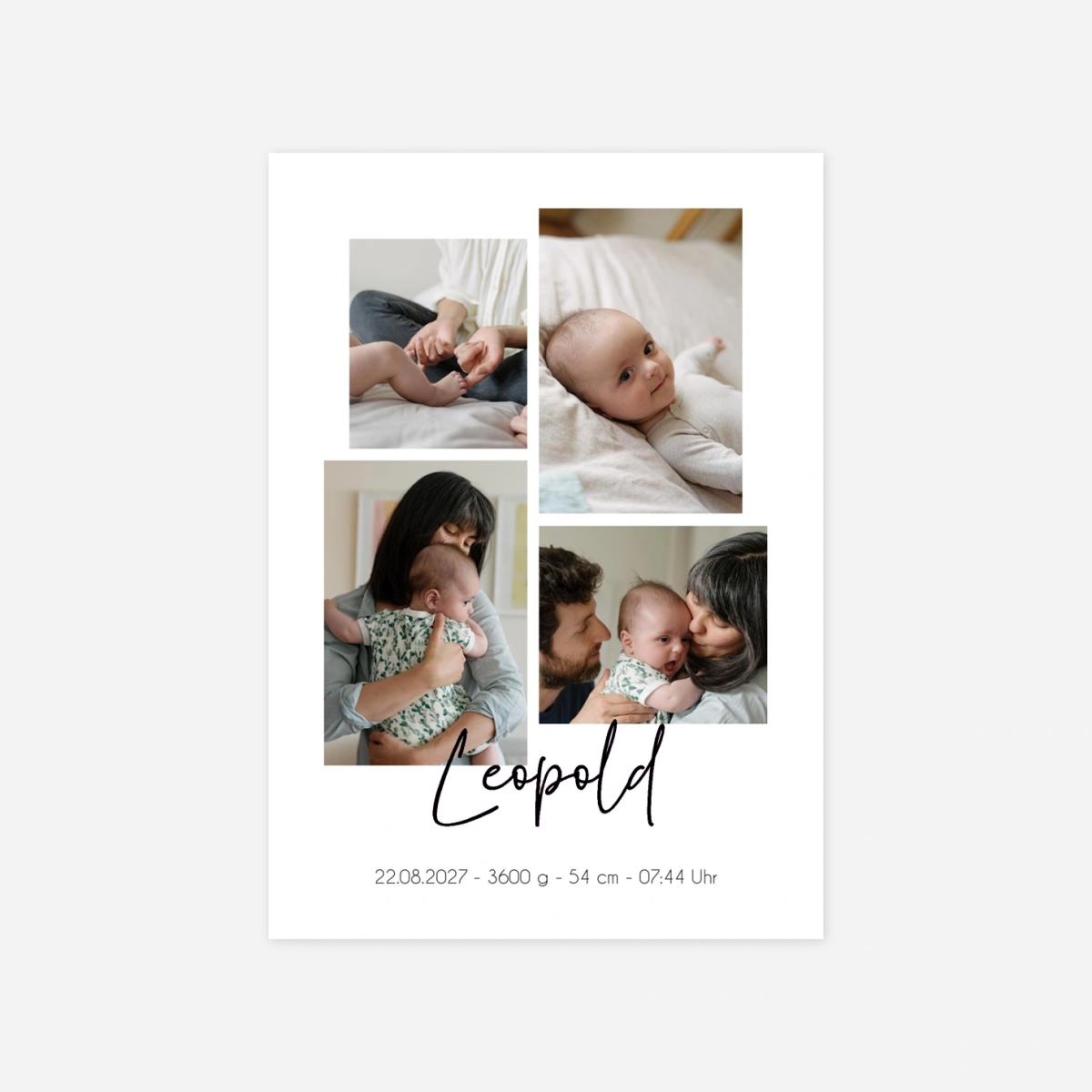 Geburtskarte Baby Fotos
