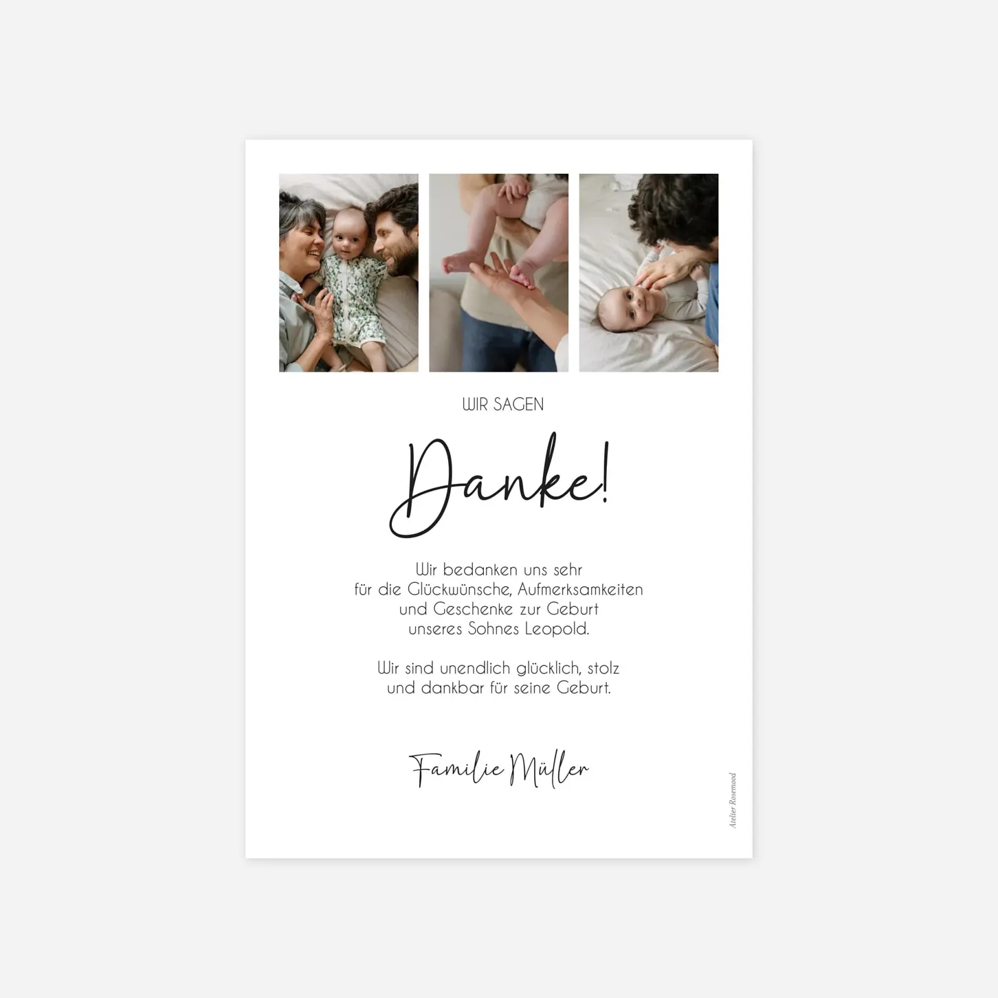 Geburtskarte Baby Fotos