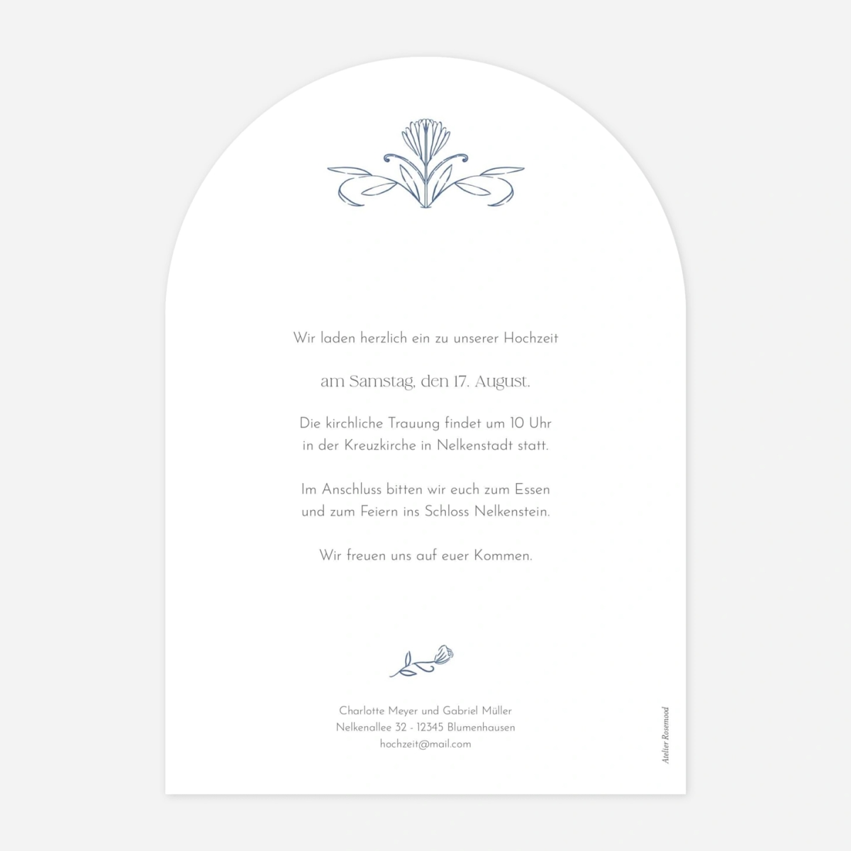 Hochzeitseinladung Botanischer Garten