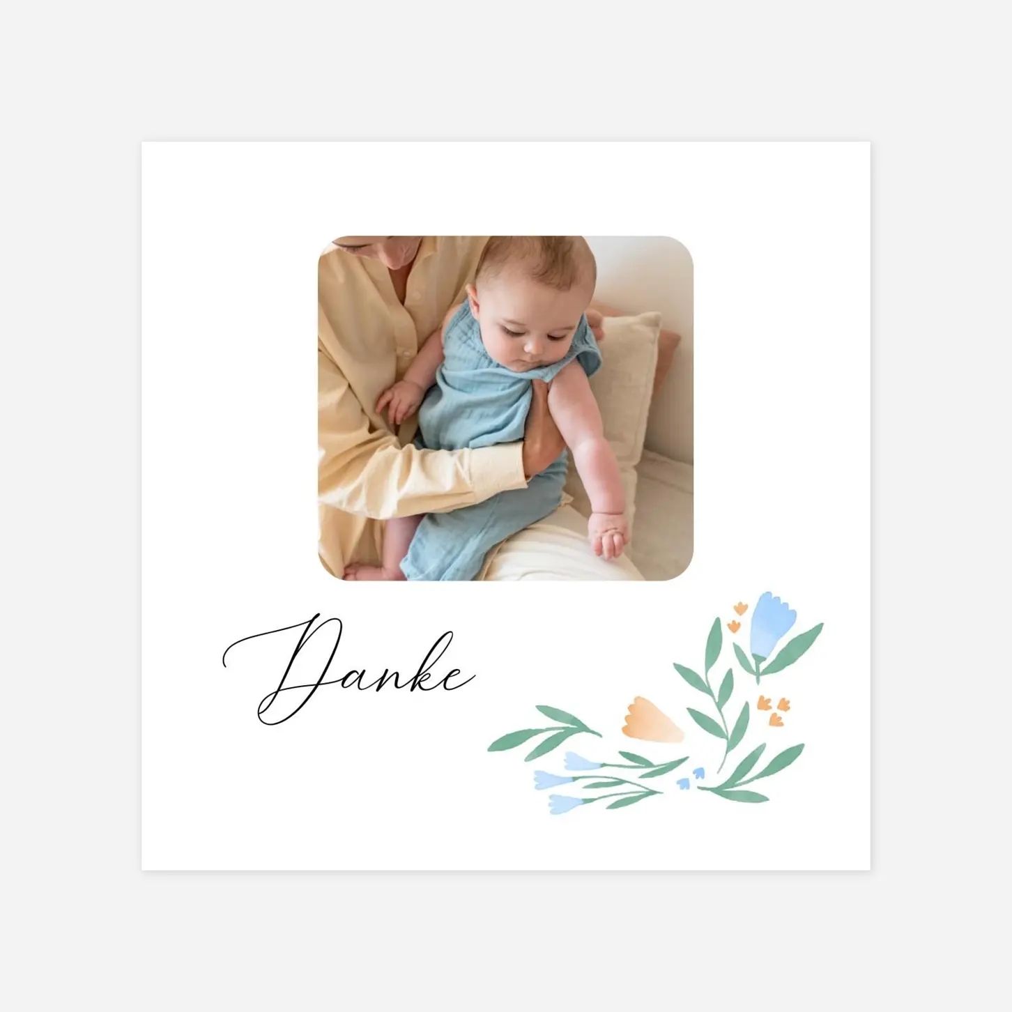 Dankeskarte Geburt Blühender Garten