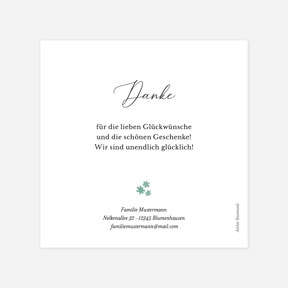 Dankeskarte Geburt Blühender Garten