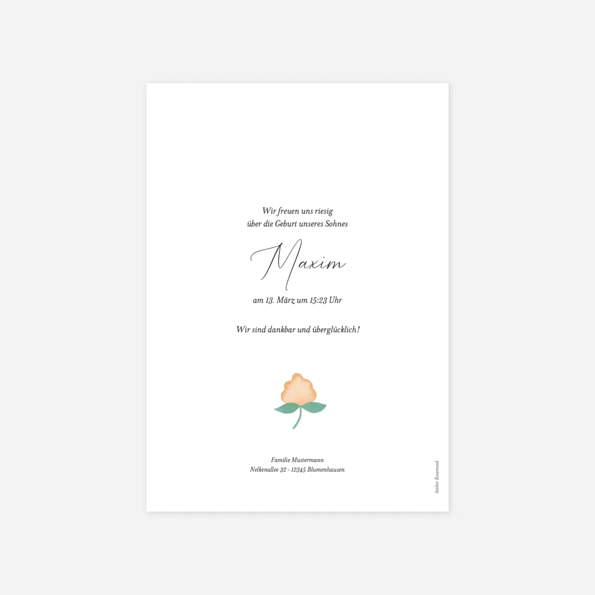 Geburtskarte Blühender Garten