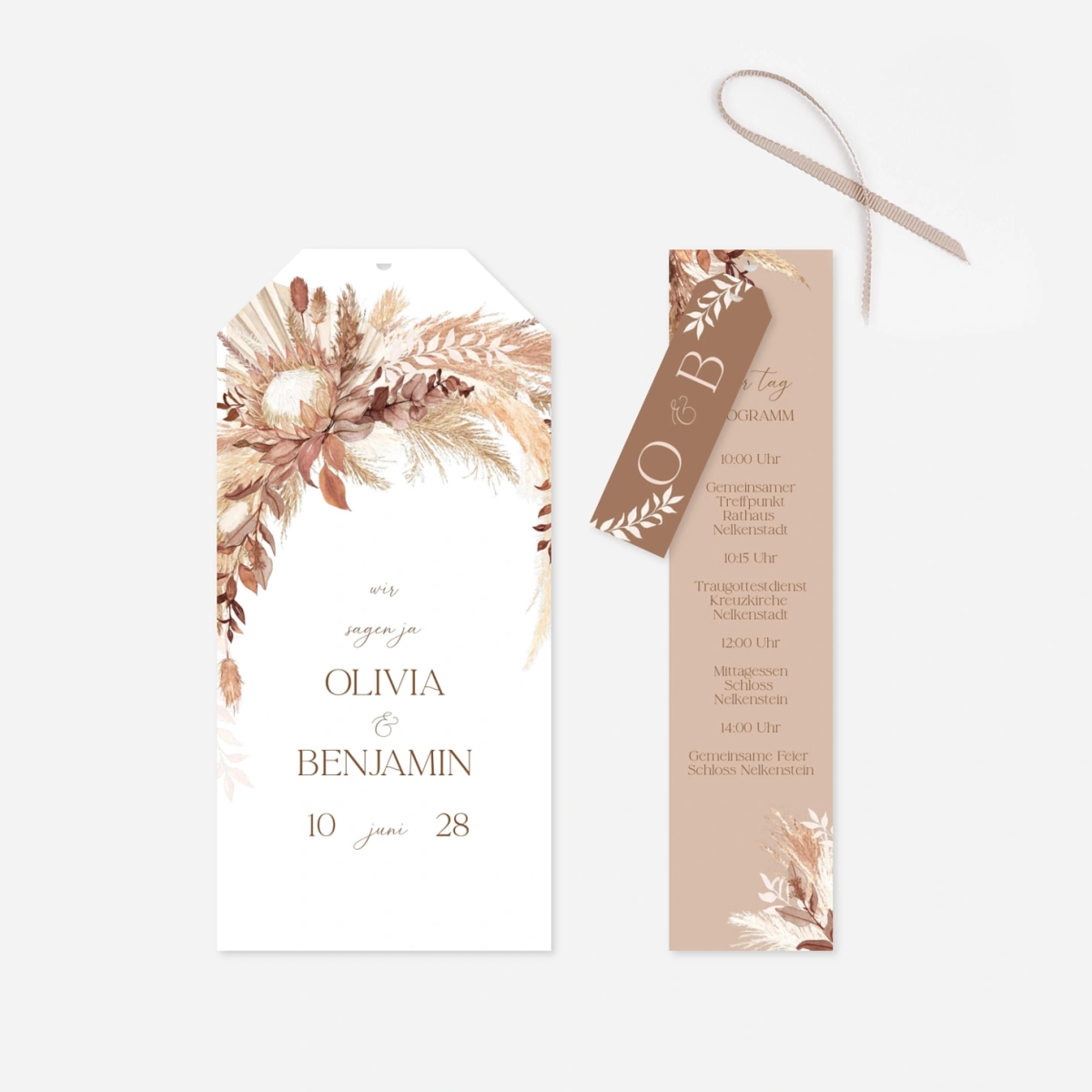 Hochzeitseinladung Sanftes Bouquet