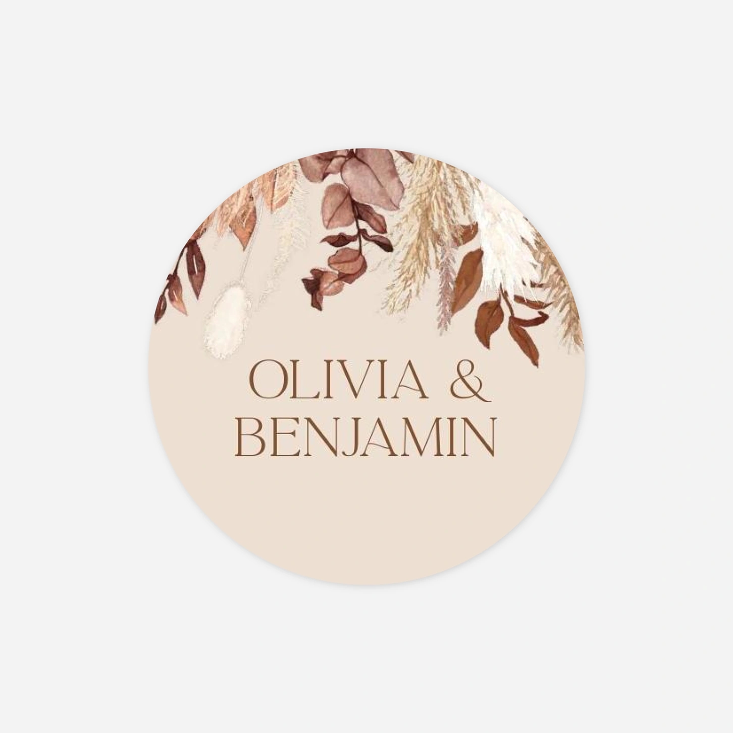 Geschenkaufkleber Hochzeit Sanftes Bouquet