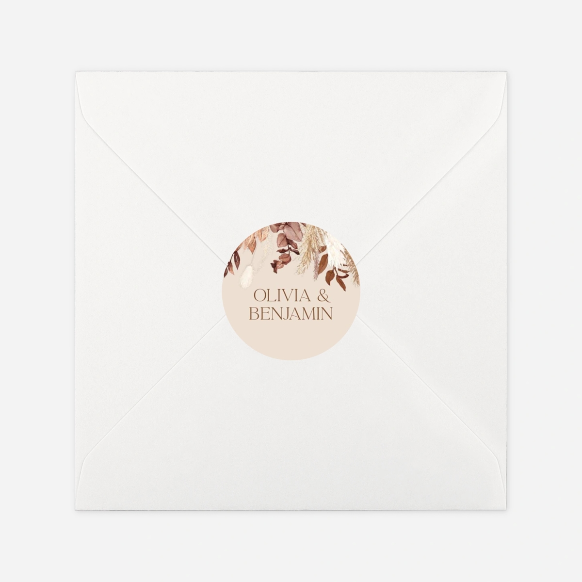 Geschenkaufkleber Hochzeit Sanftes Bouquet