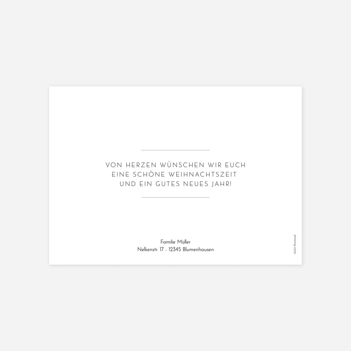 Weihnachtskarte Bilderrahmen lang