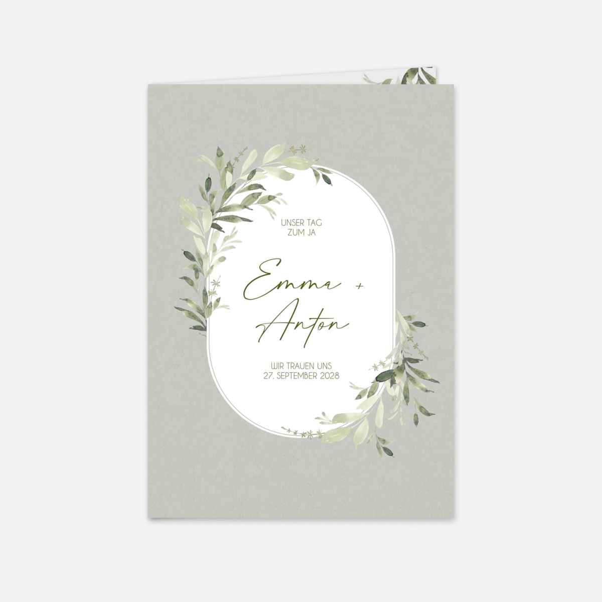 Hochzeitseinladung Blätterpoesie