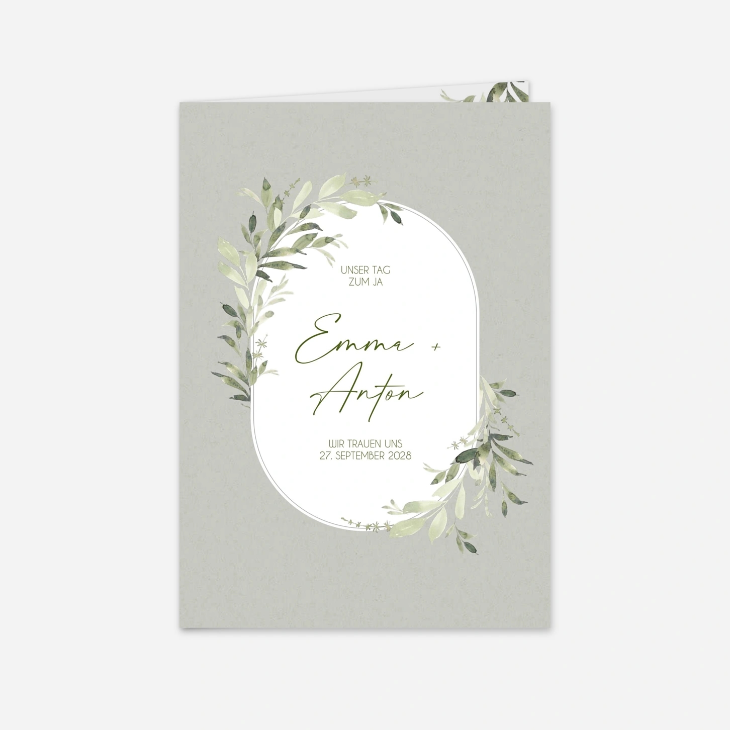 Hochzeitseinladung Blätterpoesie