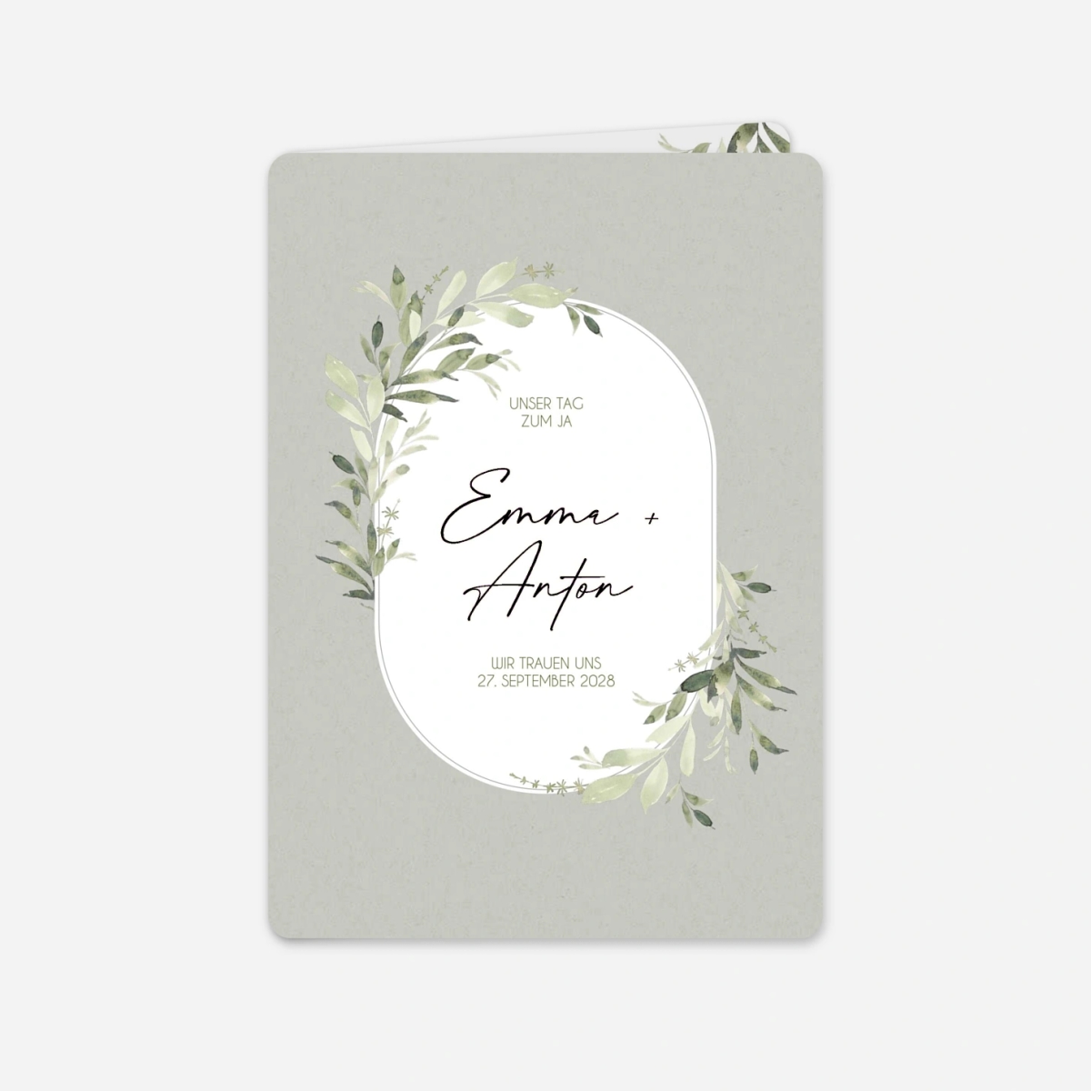 Hochzeitseinladung Blätterpoesie