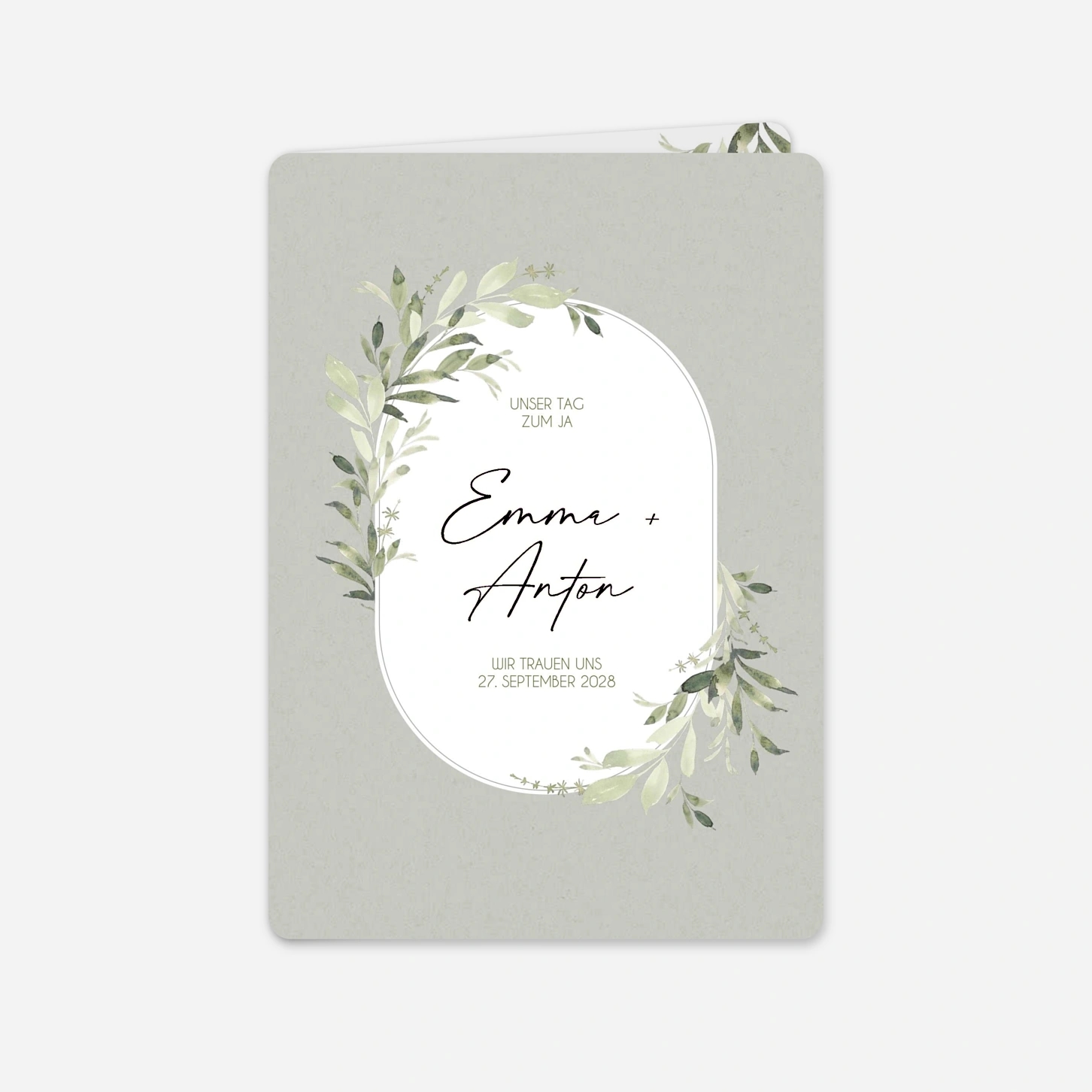 Hochzeitseinladung Blätterpoesie