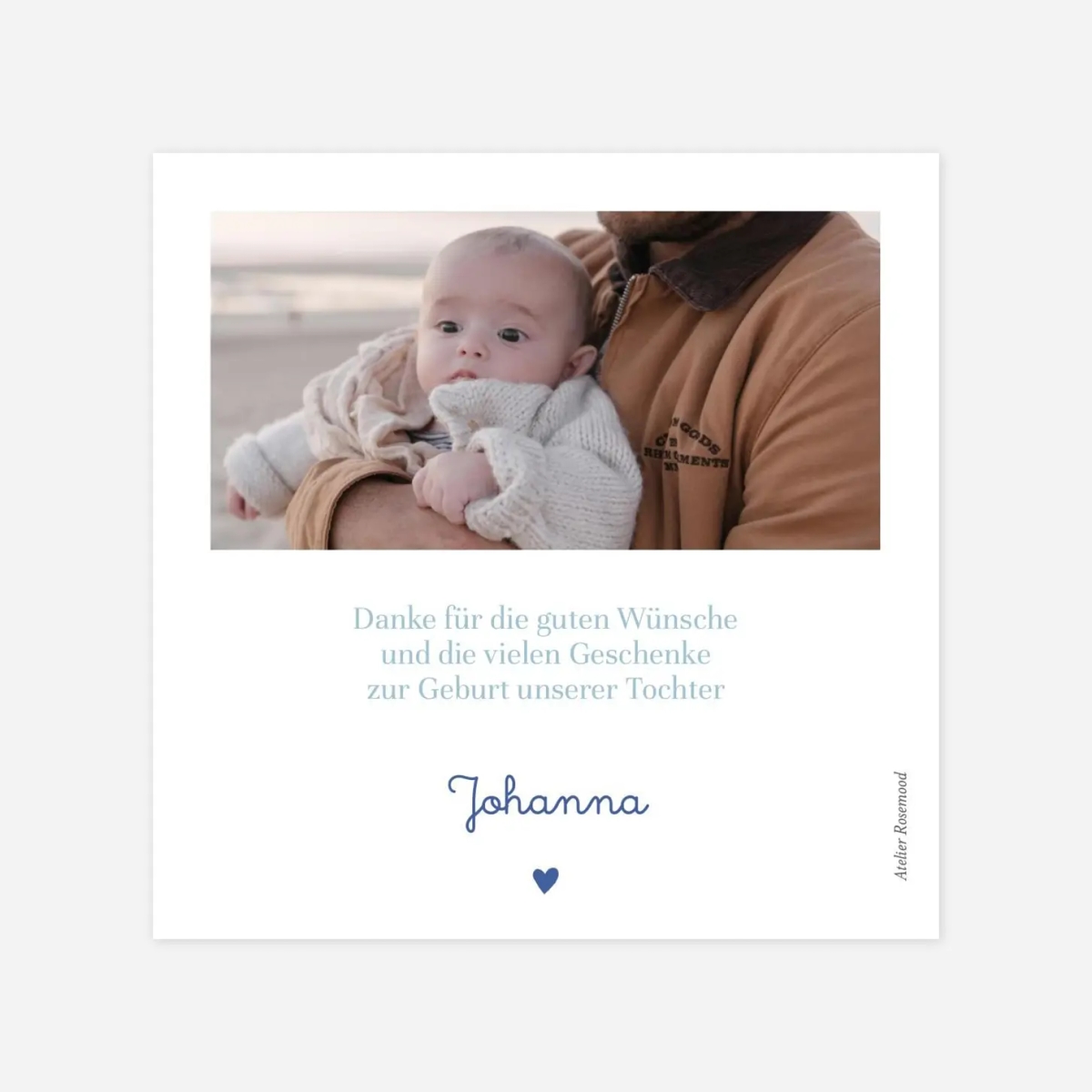 Dankeskarte Geburt Blumengarten