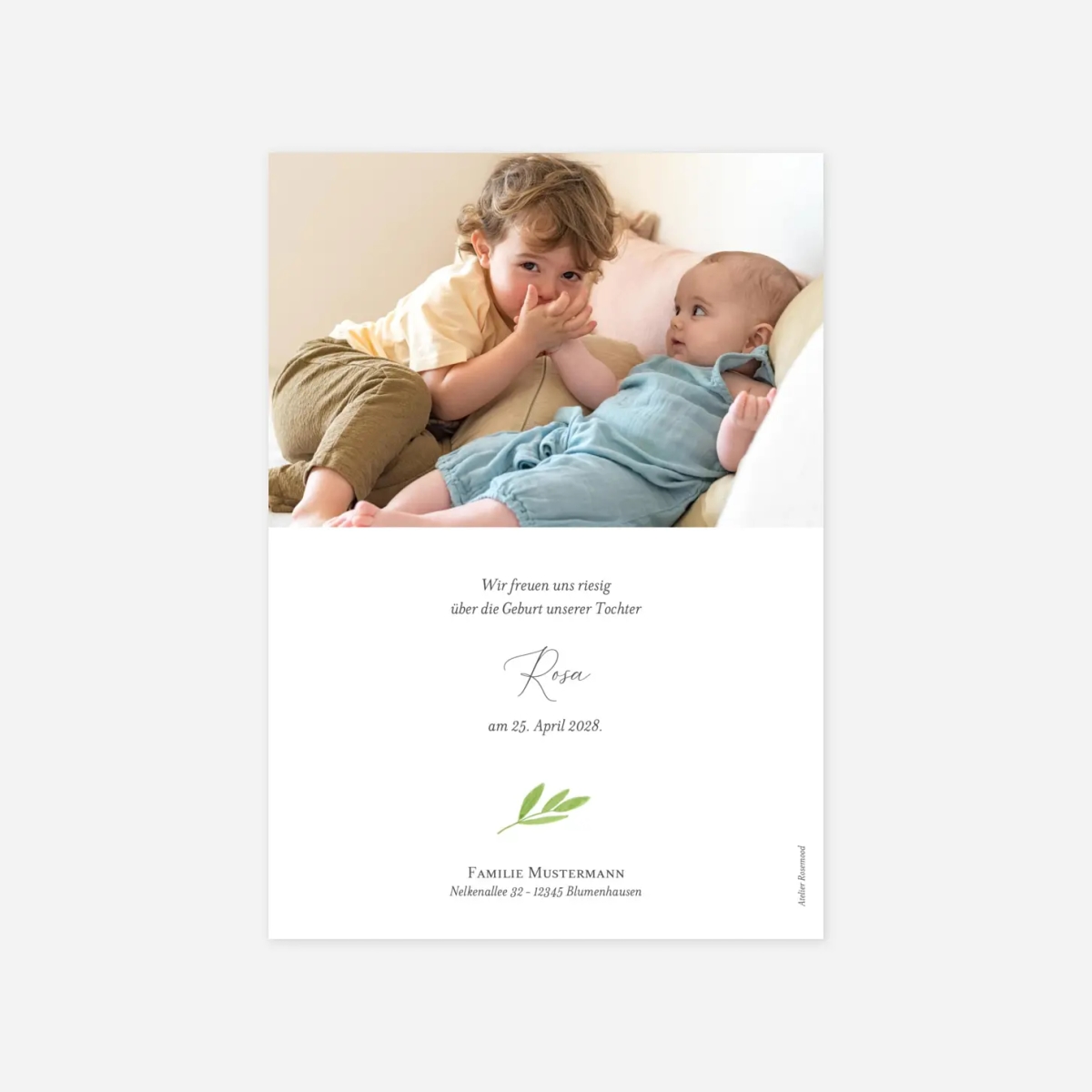 Geburtskarte Blumenidylle