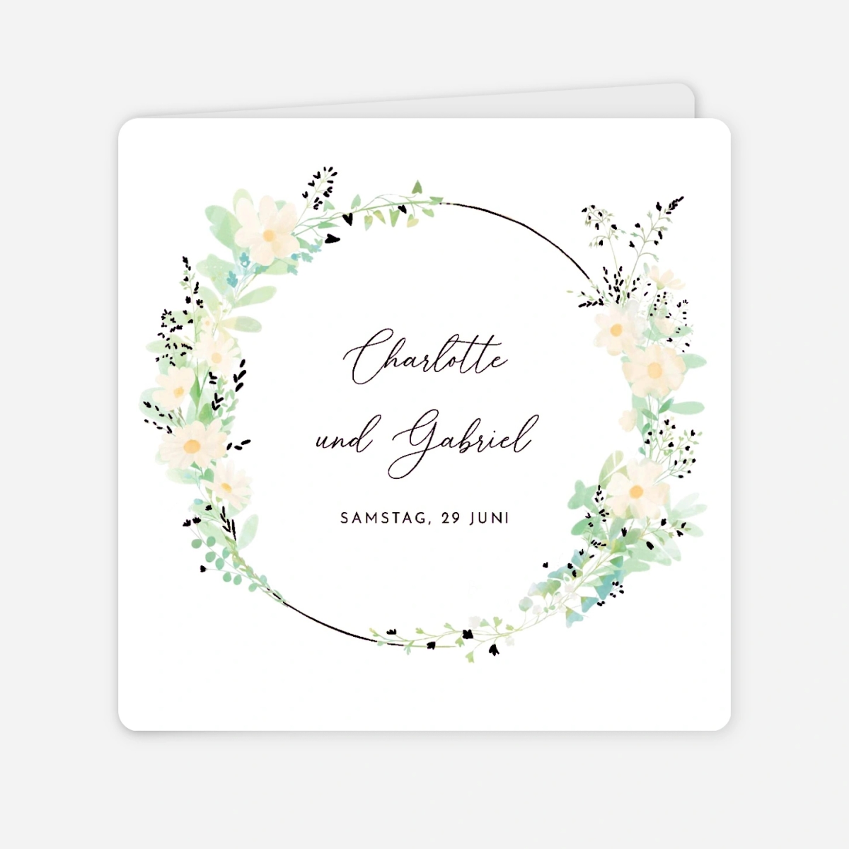 Hochzeitseinladung Blumenkreis