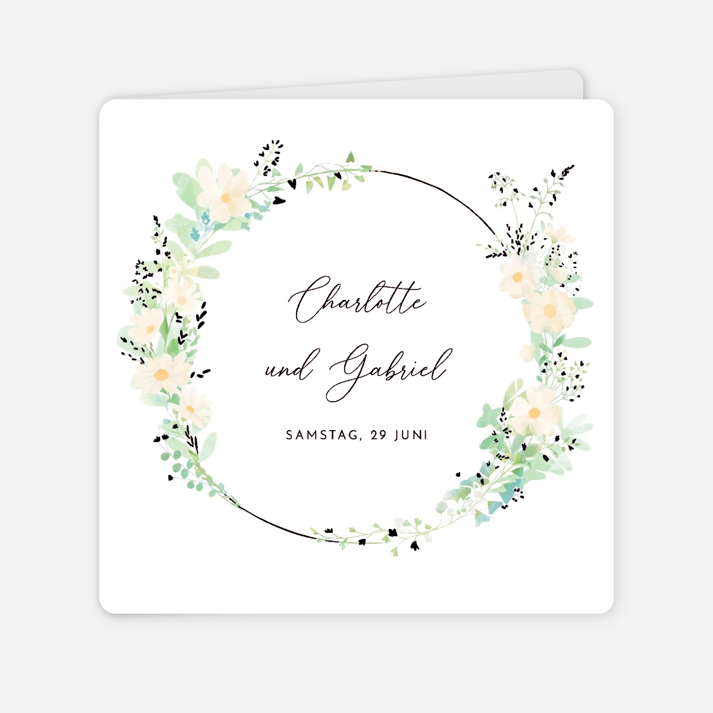 Hochzeitseinladung Blumenkreis