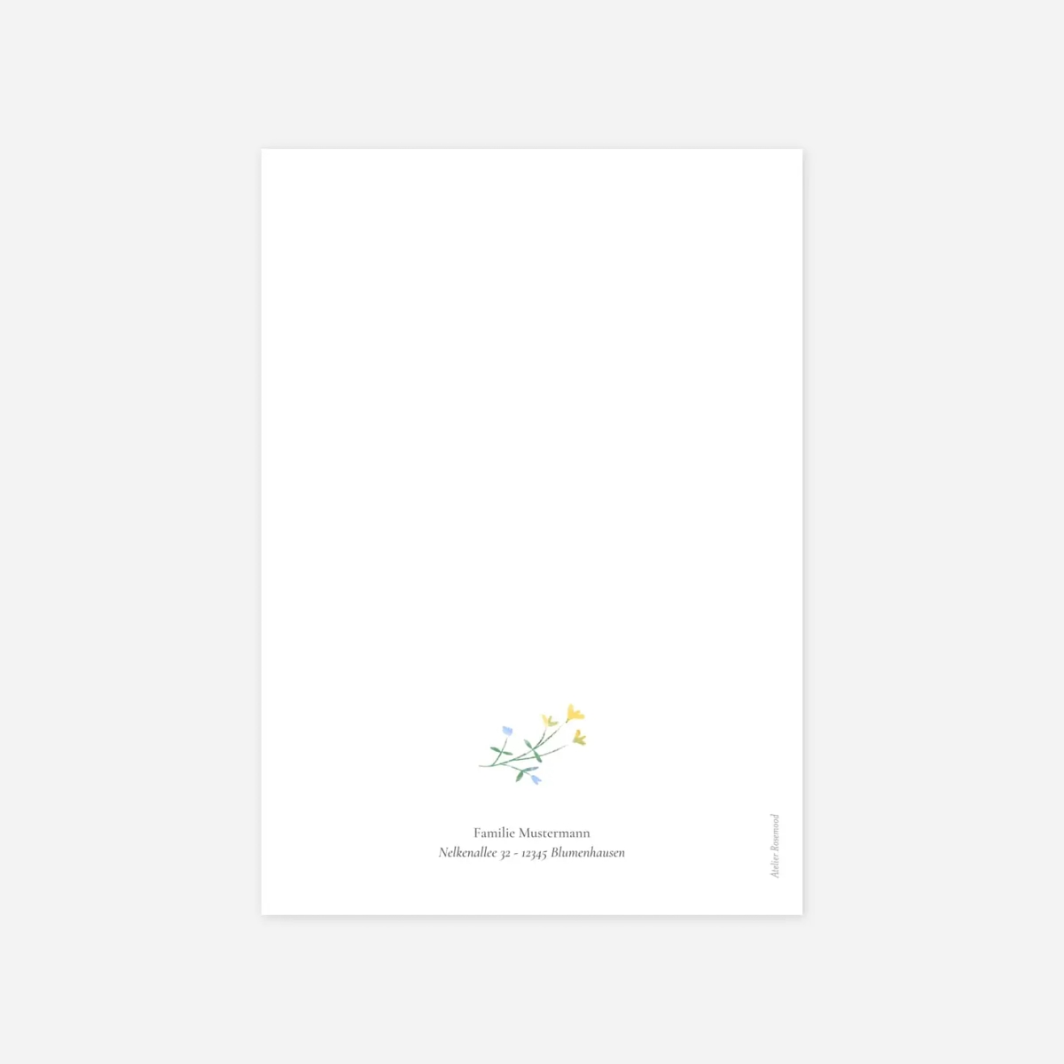 Geburtskarte Blumenrahmen