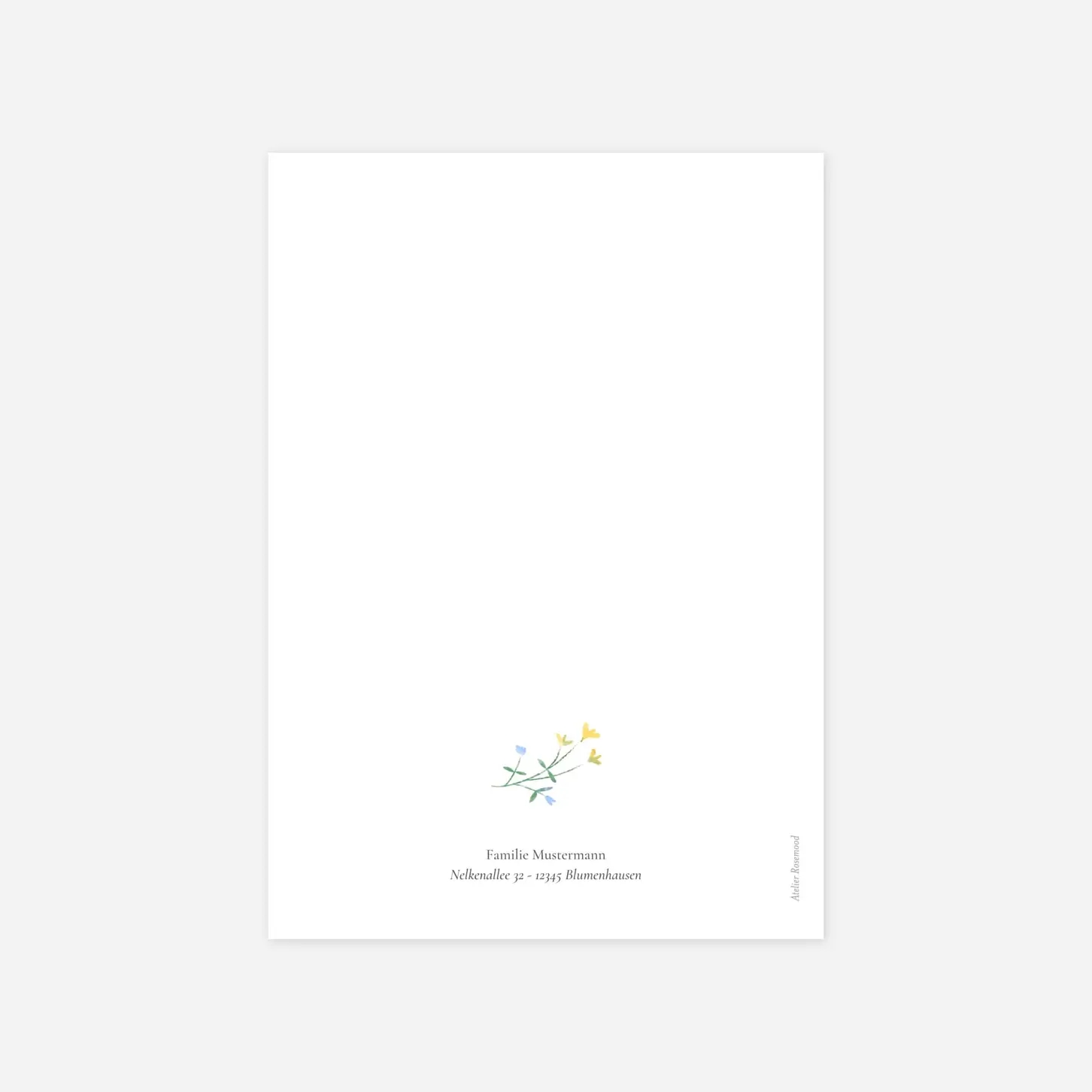 Geburtskarte Blumenrahmen