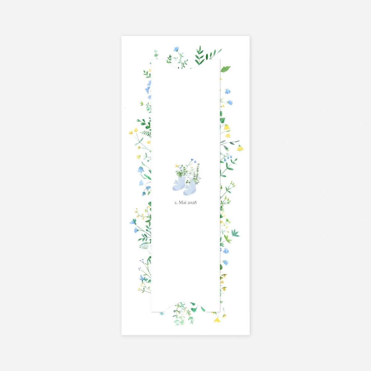 Geburtskarte Blumenrahmen