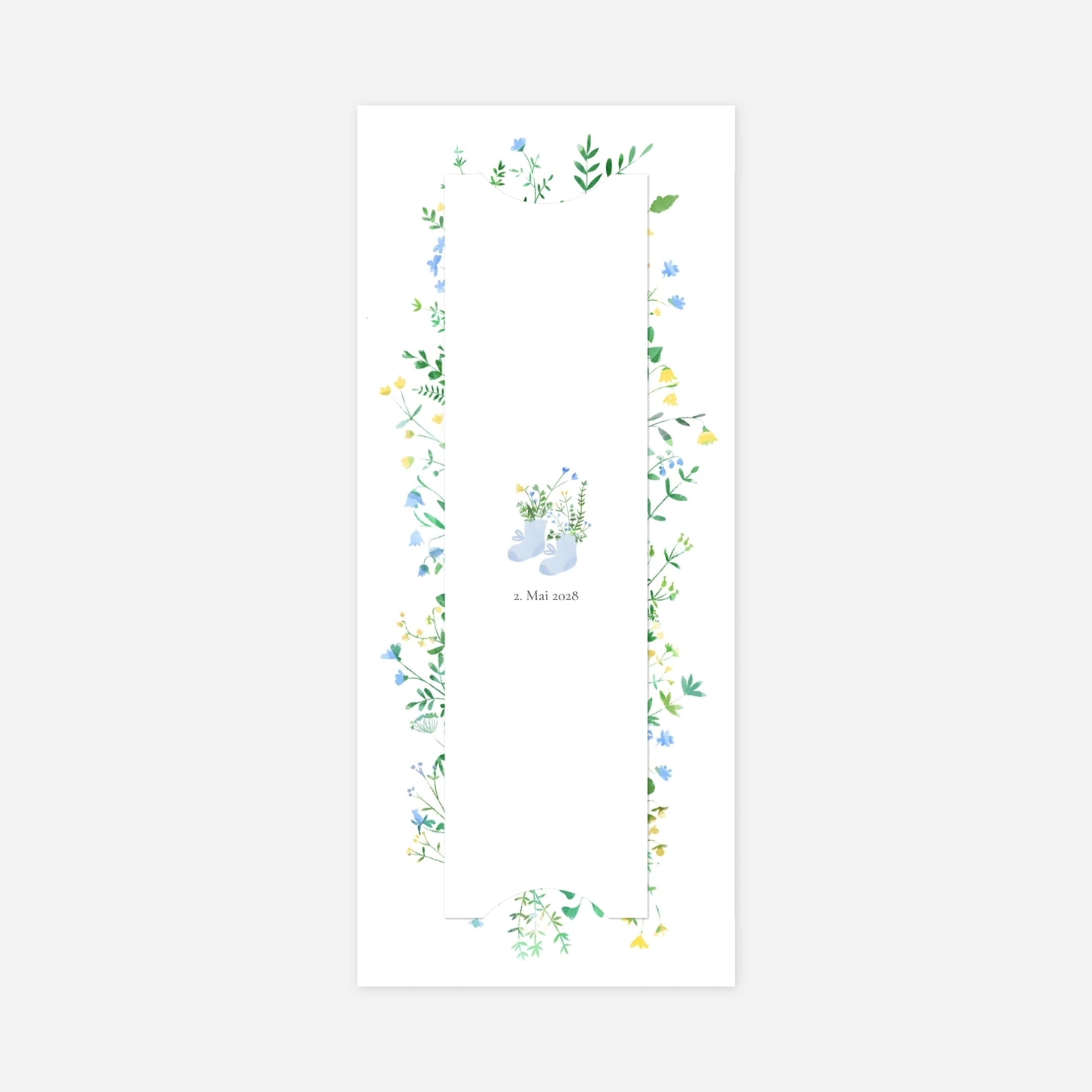 Geburtskarte Blumenrahmen