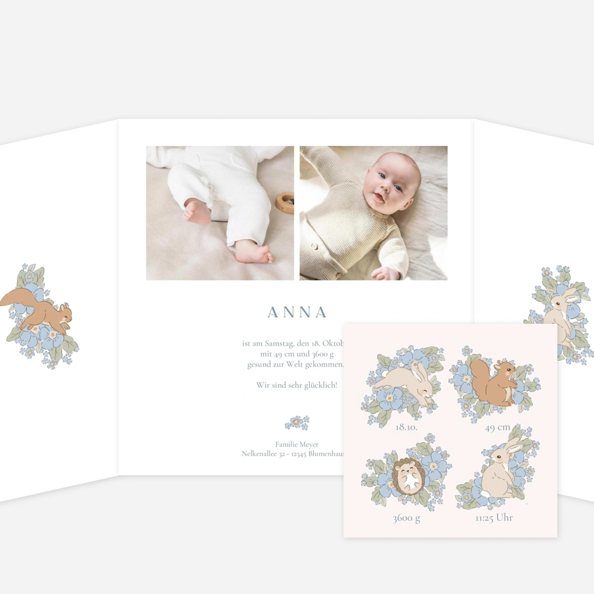 Geburtskarte Blumenmeer