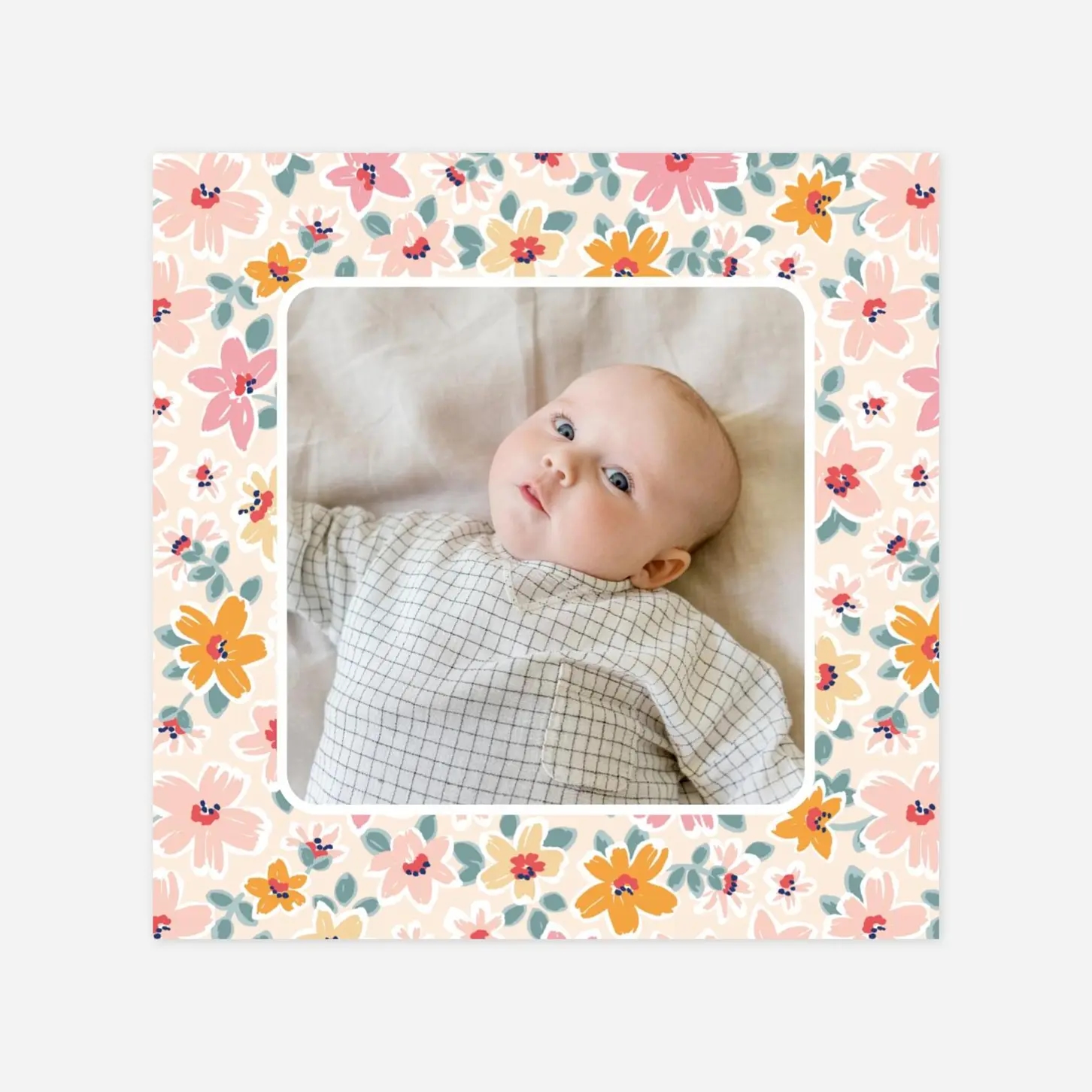 Dankeskarte Geburt Bloom