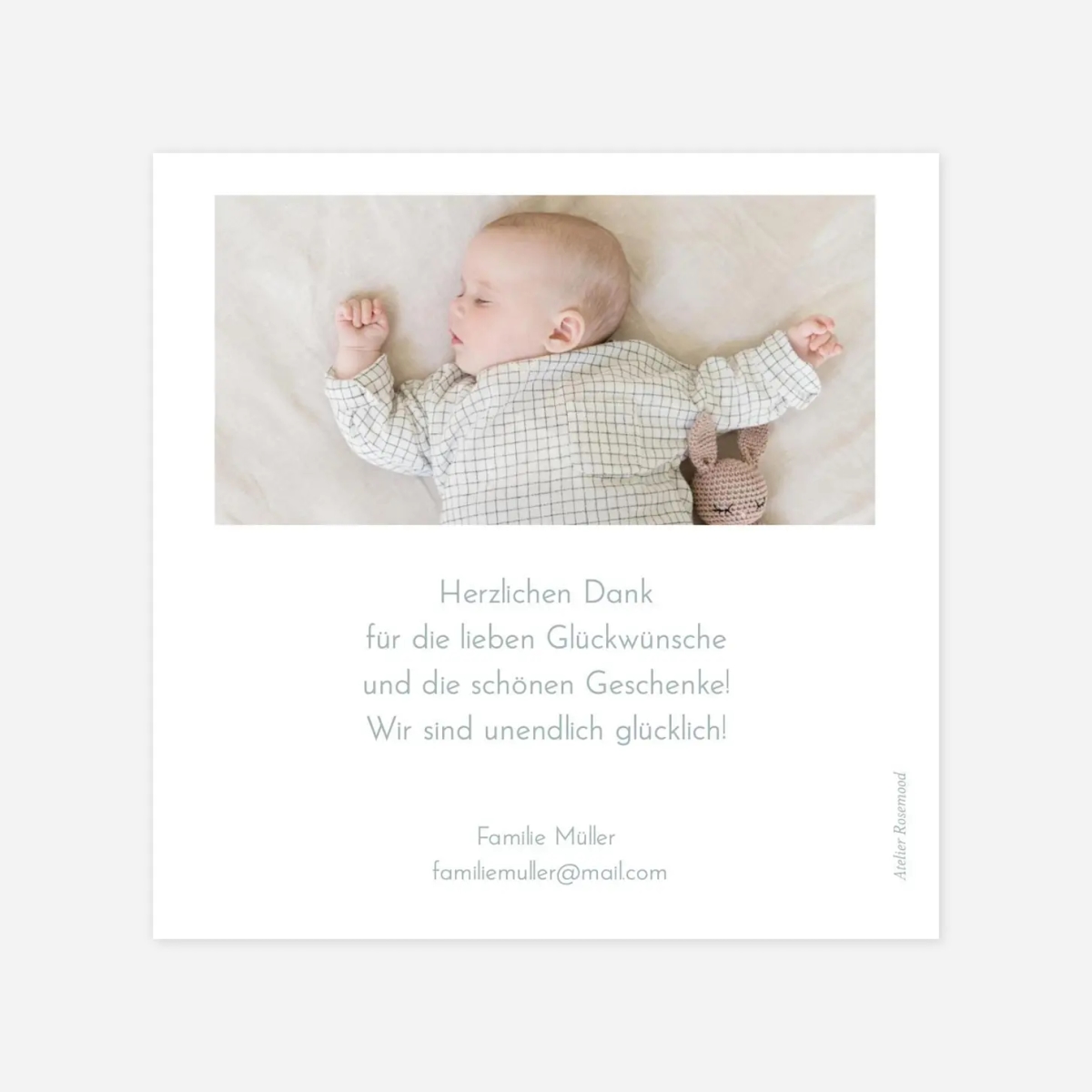 Dankeskarte Geburt Blossom